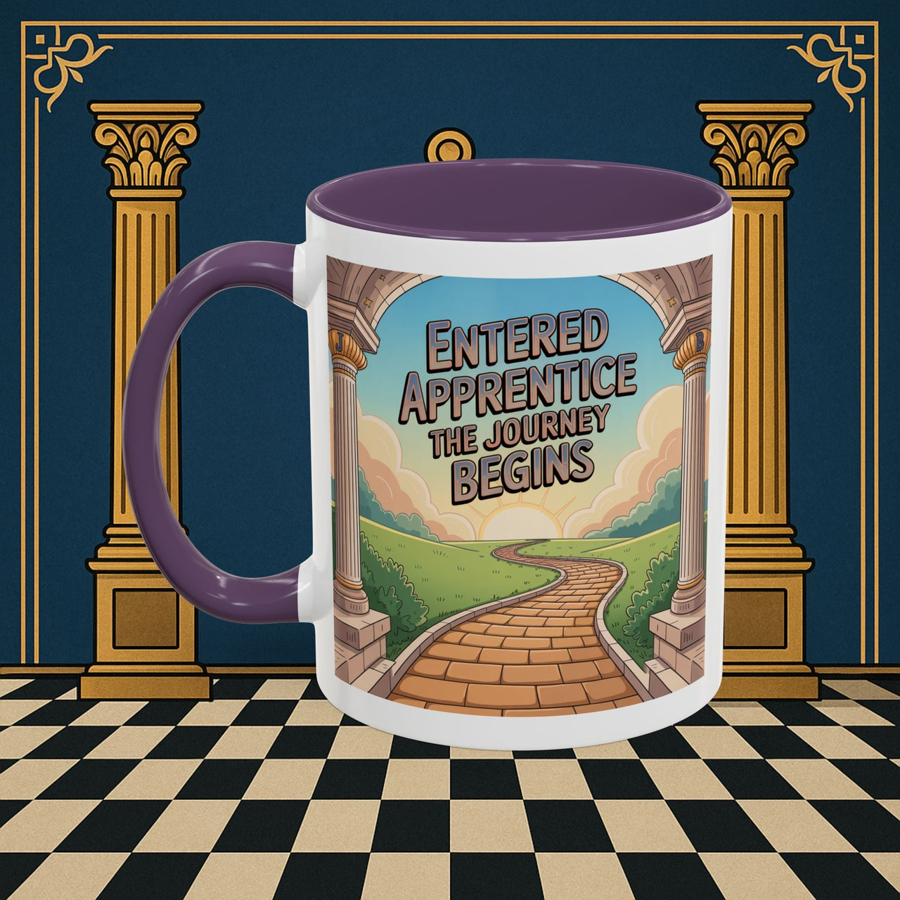 Copy of Premium Ready to Go Freemason Design | Entered Apprentice The Journey Begins - Masonic Mugs