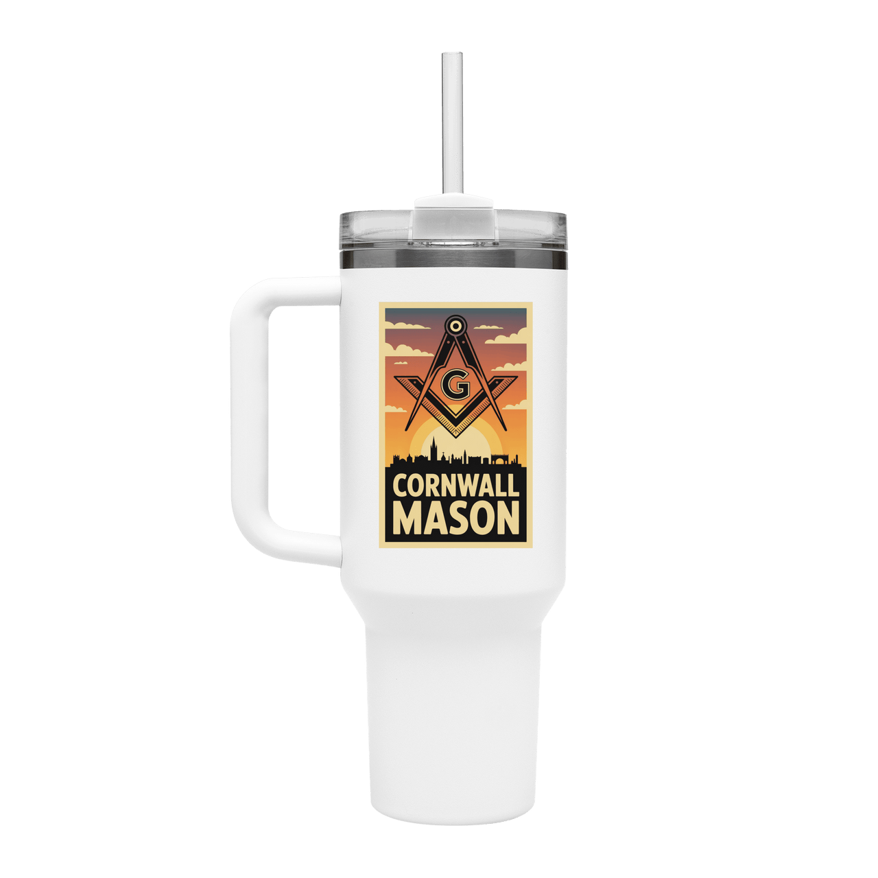 Cornwall Mason 40oz Stainless Steel Masonic Travel Tumbler - Masonic Mugs