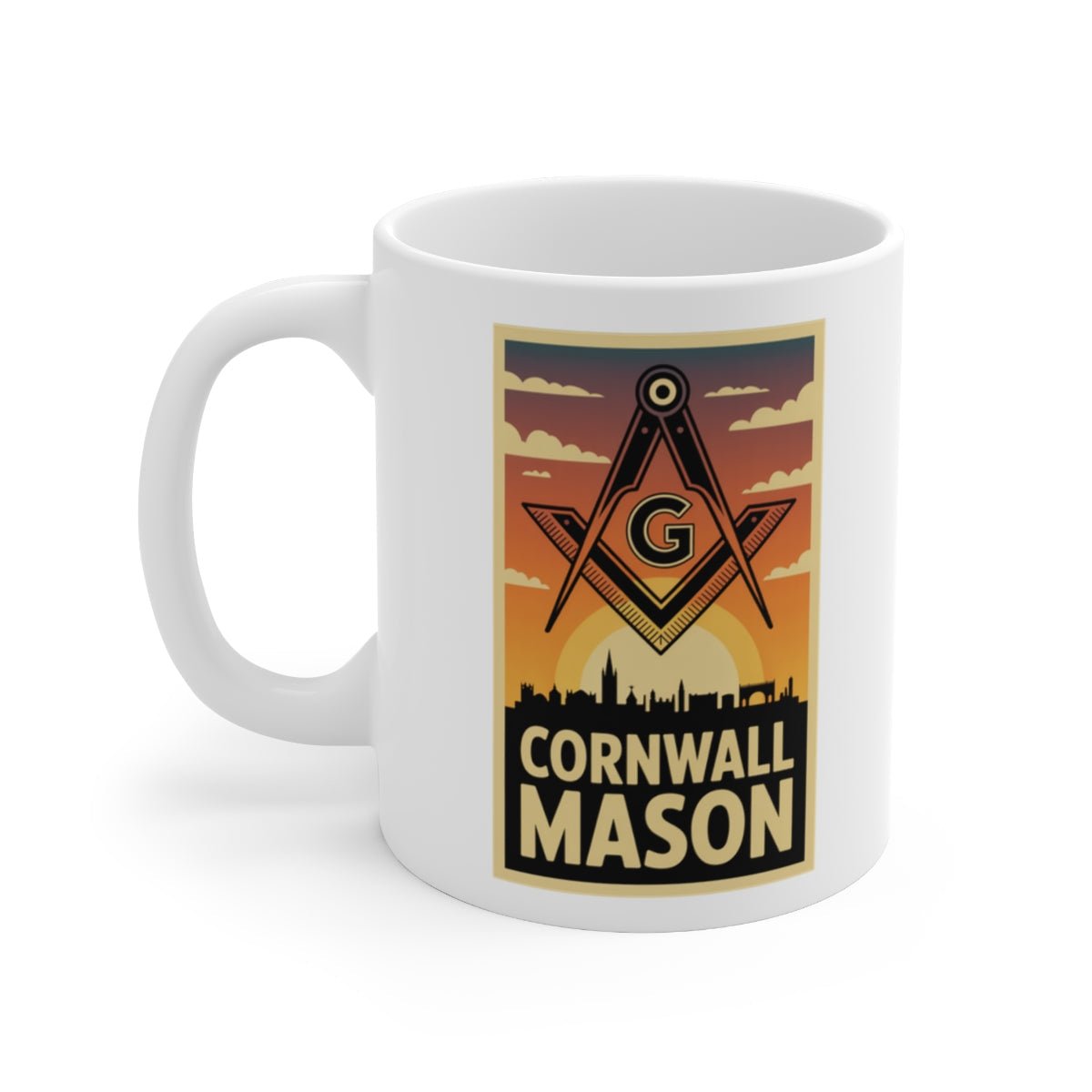 Cornwall Mason Custom Masonic Coffee Mug - Freemason Gift - Masonic Mugs