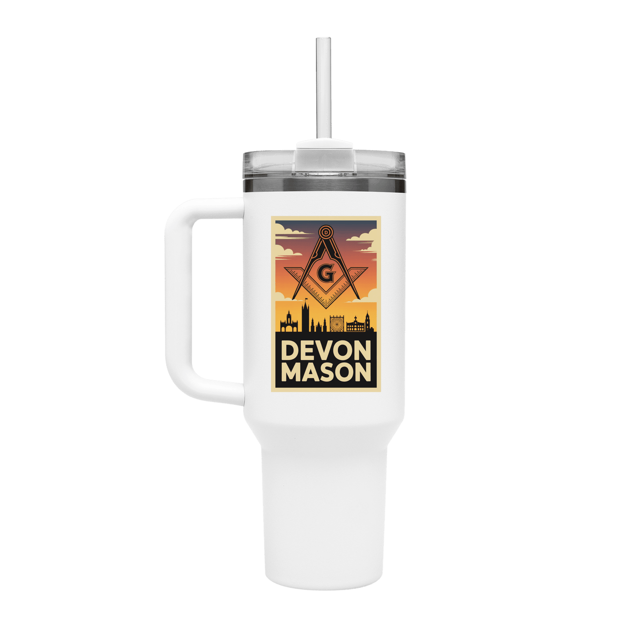 Devon Mason 40oz Stainless Steel Masonic Travel Tumbler - Masonic Mugs