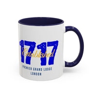 Established 1717 Accent Coffee Mug | Vintage Lodge Mug | Gift for Coffee Lovers | Unique Home Decor | Anniversary Mug | Coffee Cup - Masonic Mugs