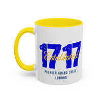 Established 1717 Accent Coffee Mug | Vintage Lodge Mug | Gift for Coffee Lovers | Unique Home Decor | Anniversary Mug | Coffee Cup - Masonic Mugs