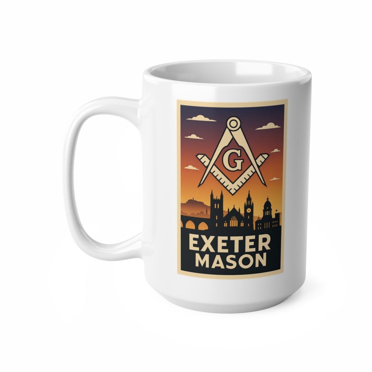 Exeter Mason Custom Masonic Coffee Mug - Freemason Gift - Masonic Mugs