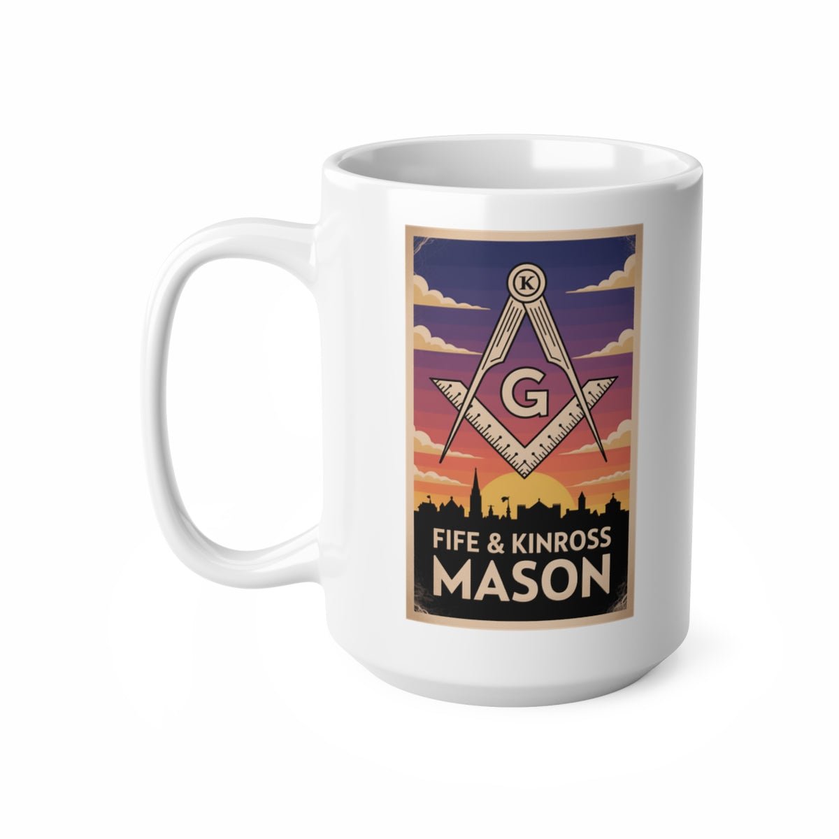 Fife and Kinross Mason Custom Masonic Coffee Mug - Freemason Gift - Masonic Mugs