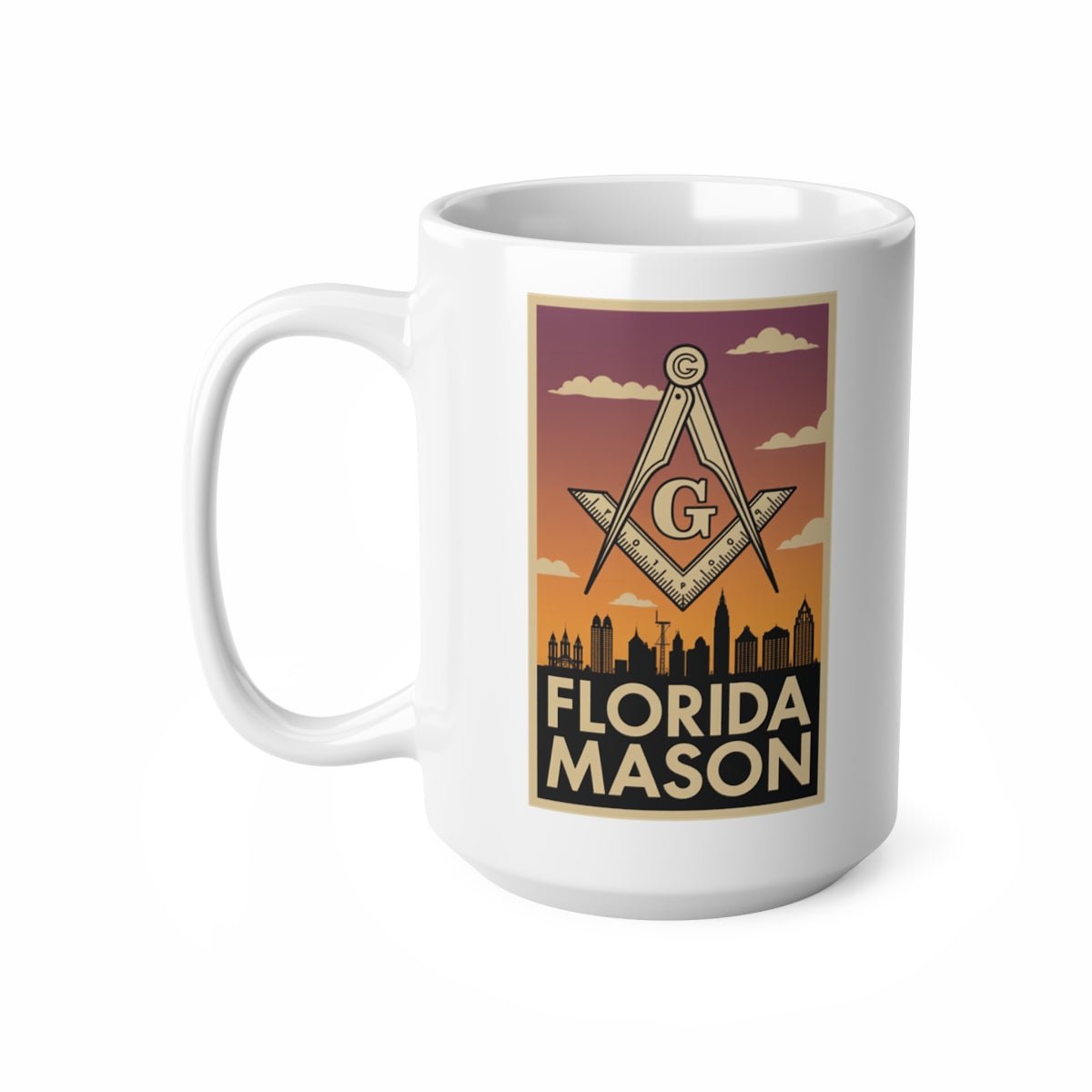 Florida Mason Custom Masonic Coffee Mug - Freemason Gift - Masonic Mugs