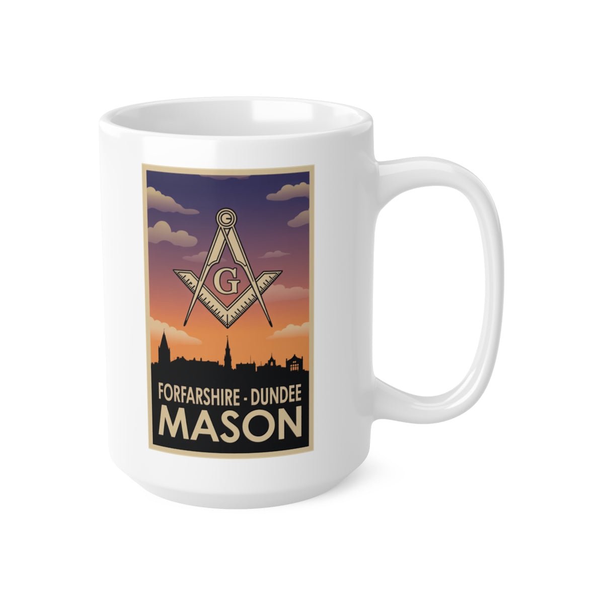Forfarshire - Dundee Mason Custom Masonic Coffee Mug - Freemason Gift - Masonic Mugs