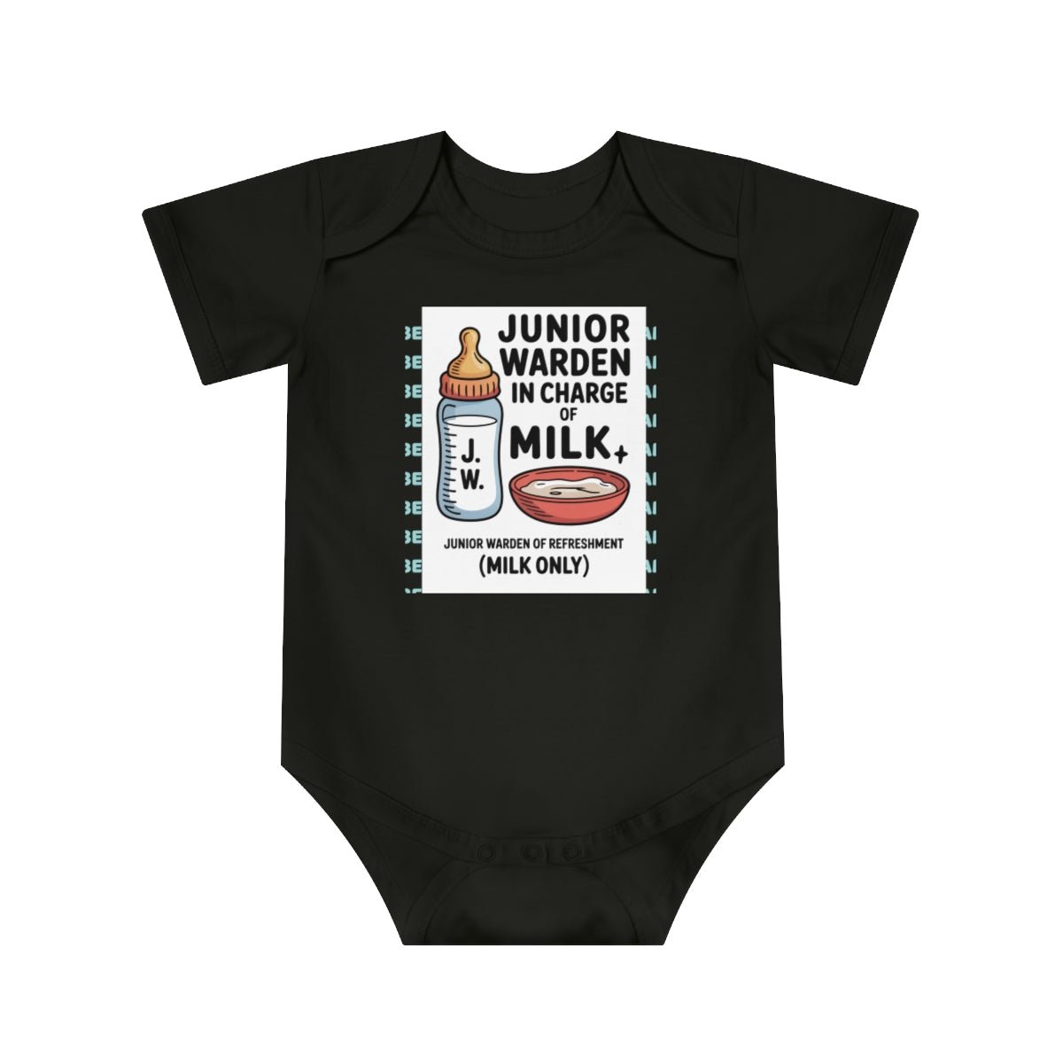 Funny Baby Bodysuit - Junior Warden Design Personalized Baby Bodysuit with Masonic Design - Masonic Mugs