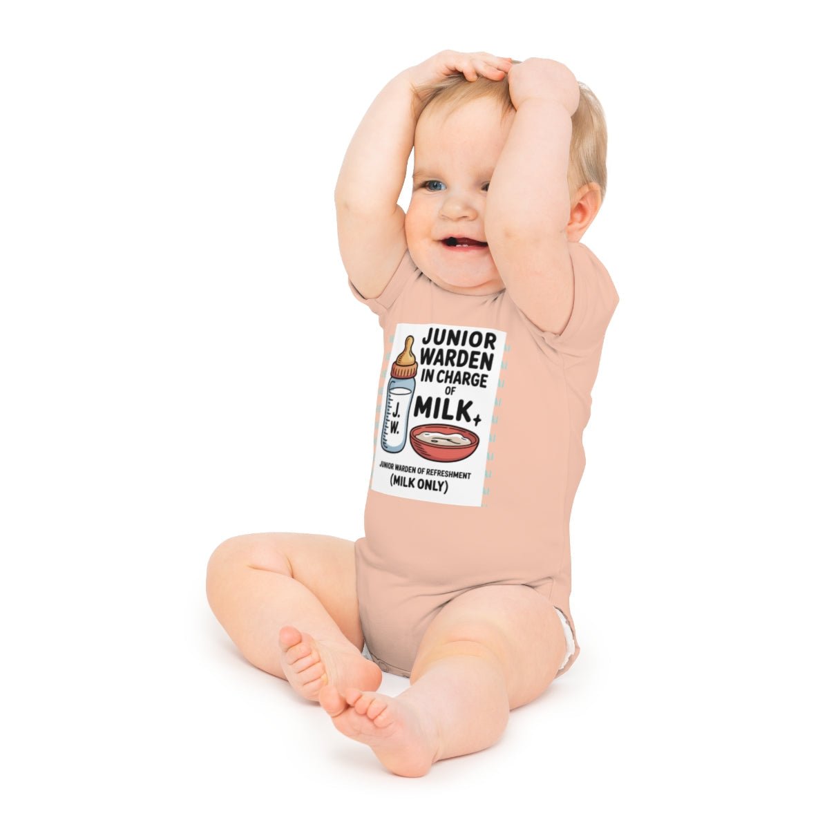 Funny Baby Bodysuit - Junior Warden Design Personalized Baby Bodysuit with Masonic Design - Masonic Mugs