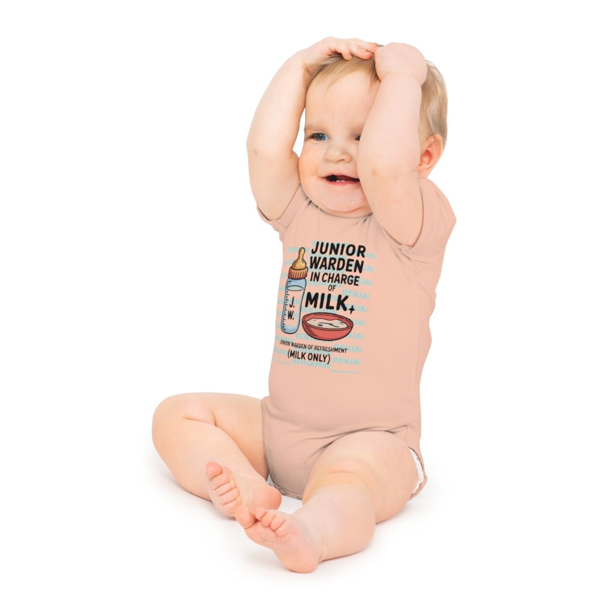 Funny Baby Bodysuit - Junior Warden Design Personalized Baby Bodysuit with Masonic Design - Masonic Mugs