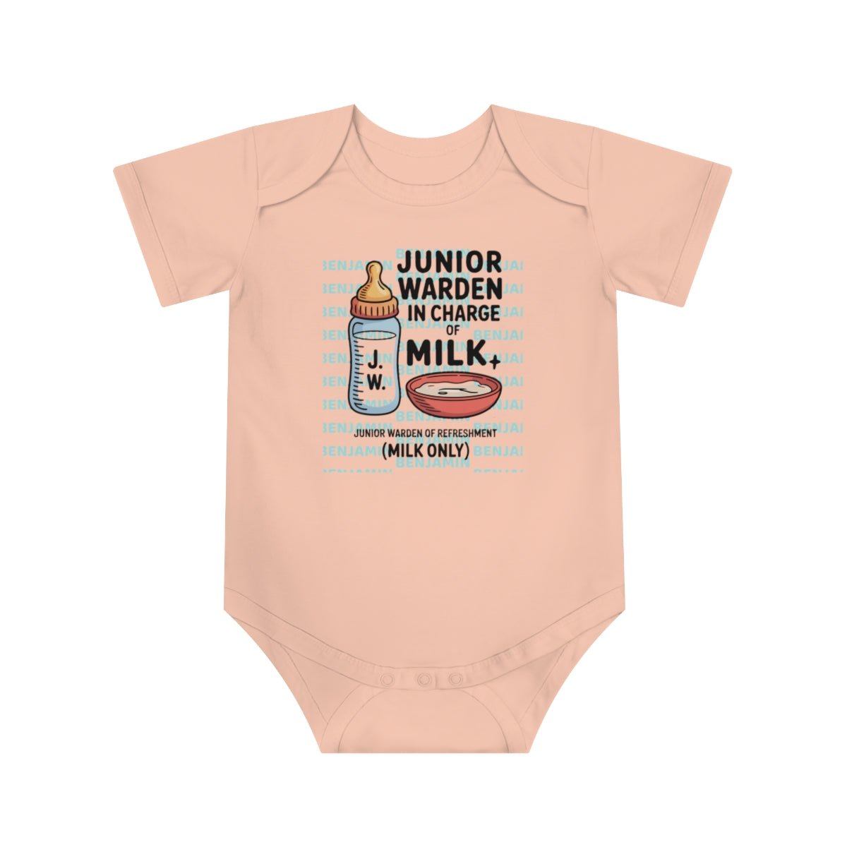 Funny Baby Bodysuit - Junior Warden Design Personalized Baby Bodysuit with Masonic Design - Masonic Mugs