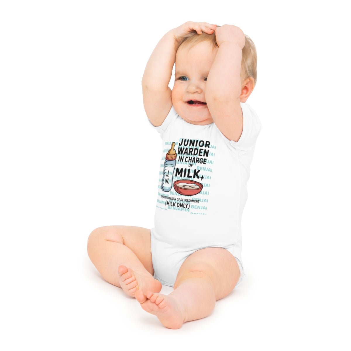 Funny Baby Bodysuit - Junior Warden Design Personalized Baby Bodysuit with Masonic Design - Masonic Mugs