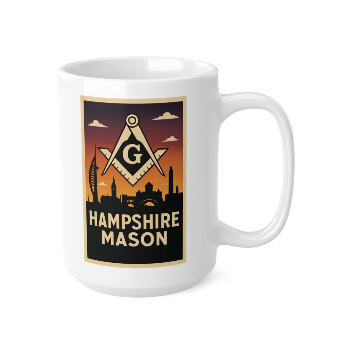 Hampshire Mason Custom Masonic Coffee Mug - Freemason Gift - Masonic Mugs