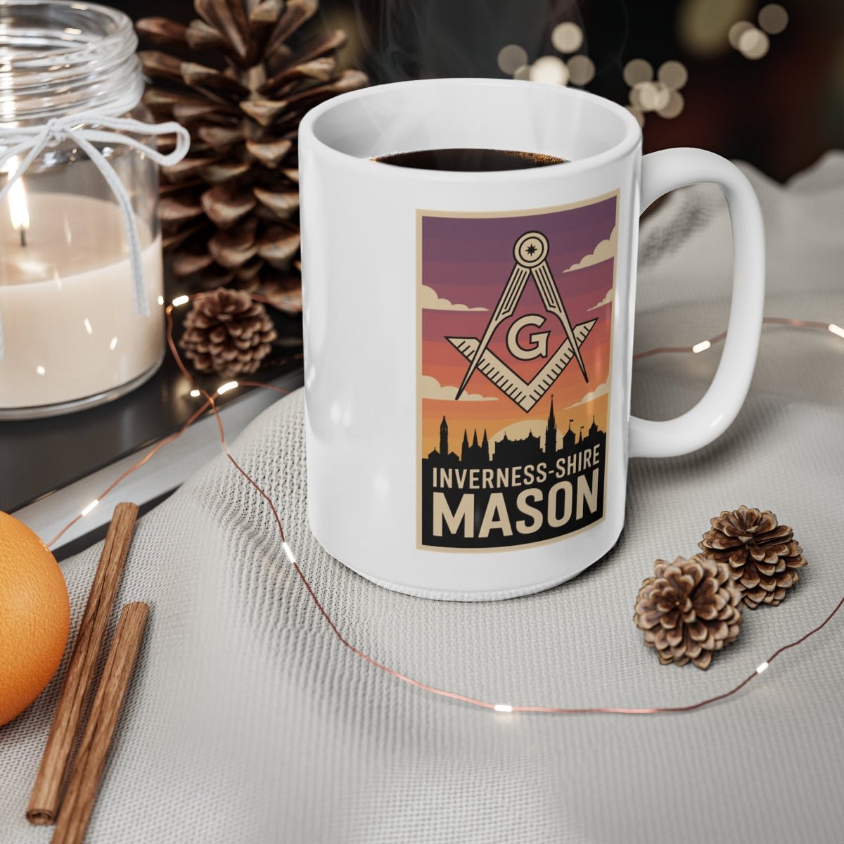 Inverness - Shire Custom Masonic Coffee Mug - Freemason Gift - Masonic Mugs