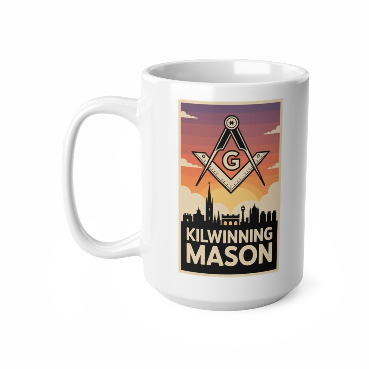 Kilwinning Mason Custom Masonic Coffee Mug - Freemason Gift - Masonic Mugs