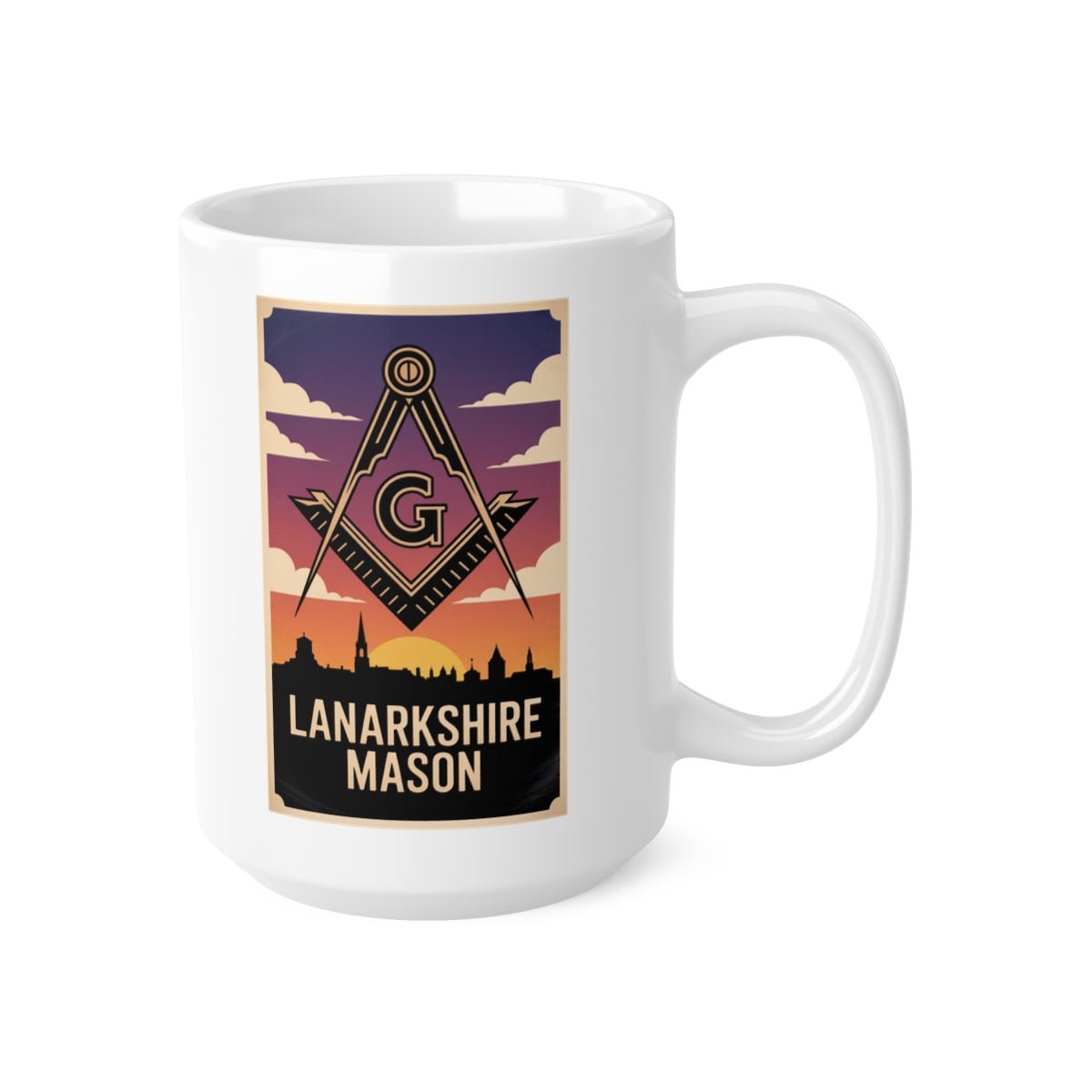 Lanarkshire Mason Custom Masonic Coffee Mug - Freemason Gift - Masonic Mugs