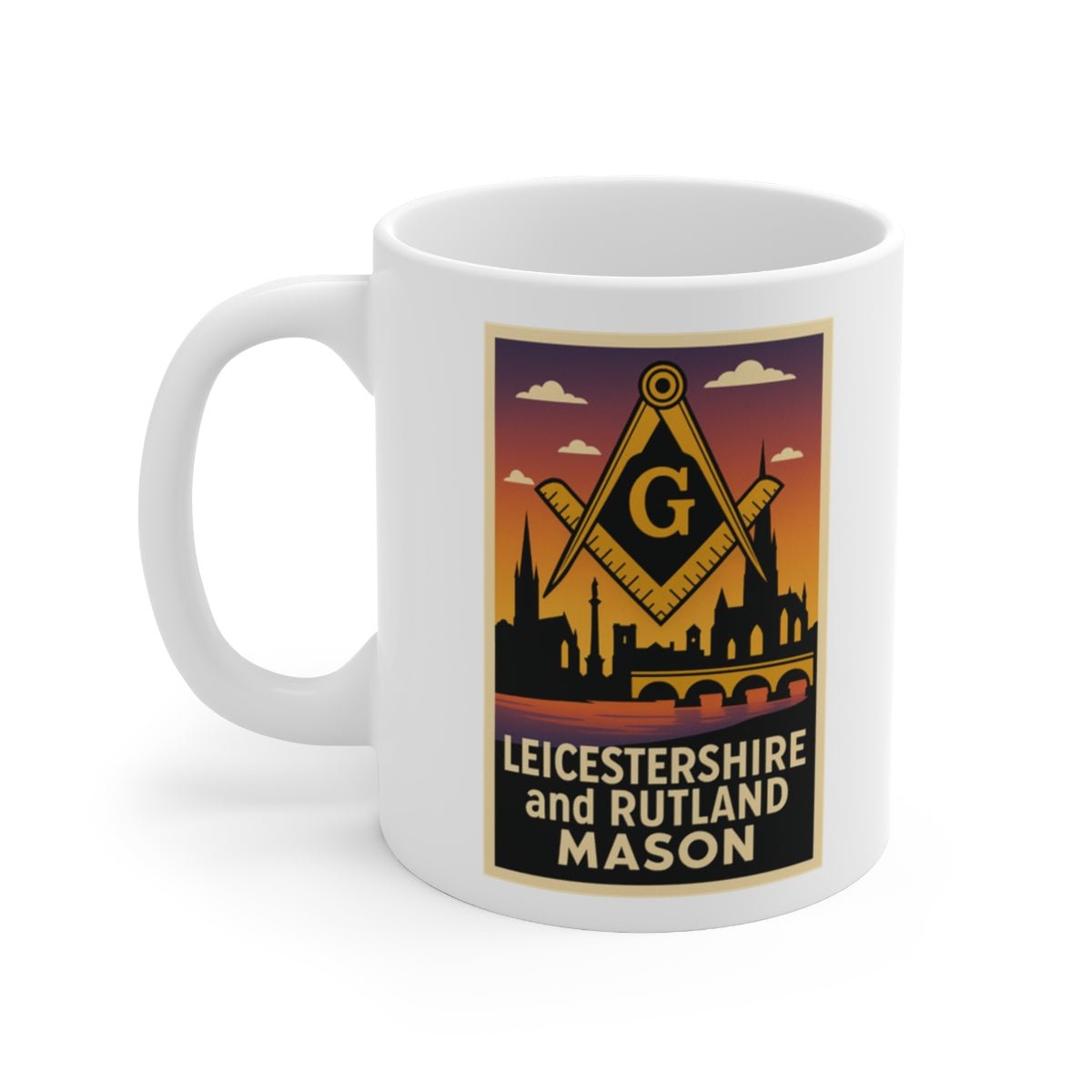 Leicestershire and Rutland Mason Custom Masonic Coffee Mug - Freemason Gift - Masonic Mugs