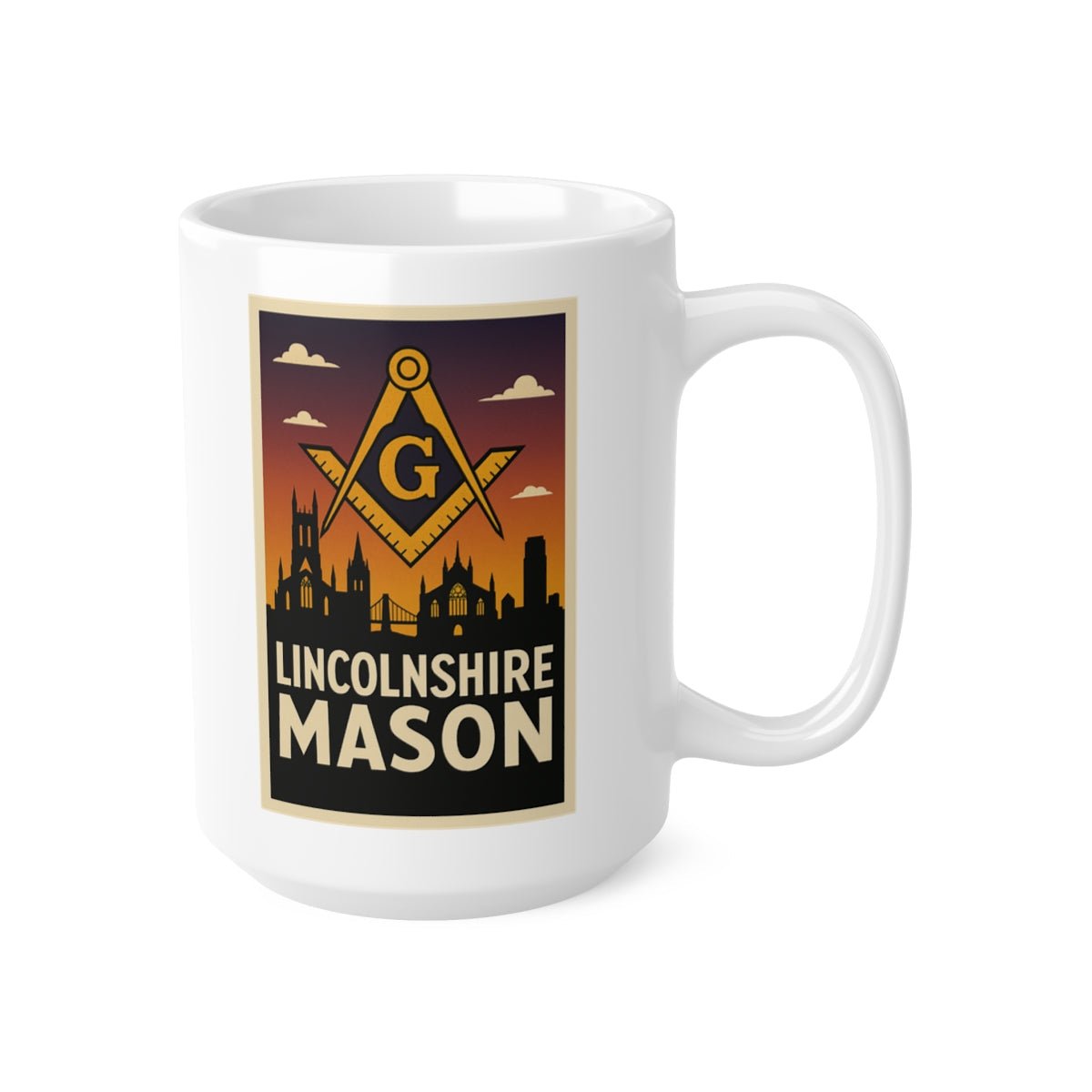 Lincolnshire Mason Custom Masonic Coffee Mug - Freemason Gift - Masonic Mugs
