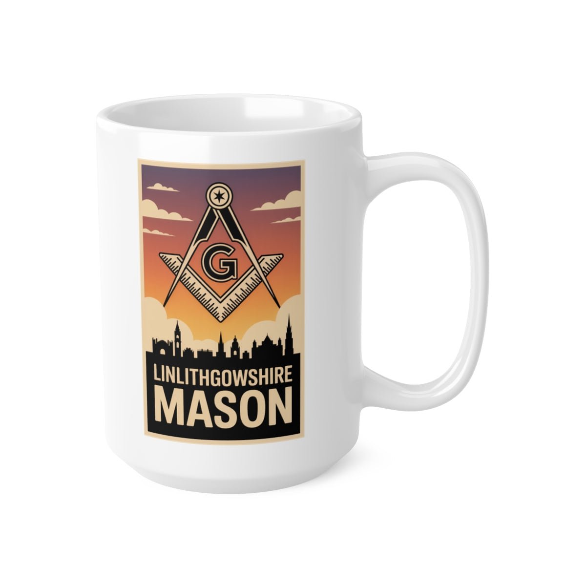 Linlithgowshire Mason Custom Masonic Coffee Mug - Freemason Gift - Masonic Mugs