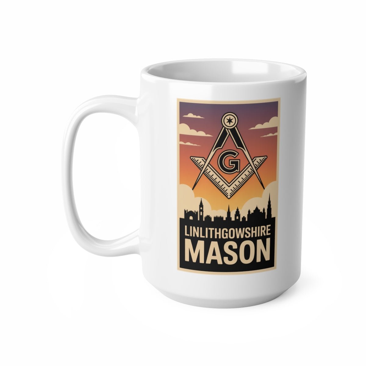 Linlithgowshire Mason Custom Masonic Coffee Mug - Freemason Gift - Masonic Mugs