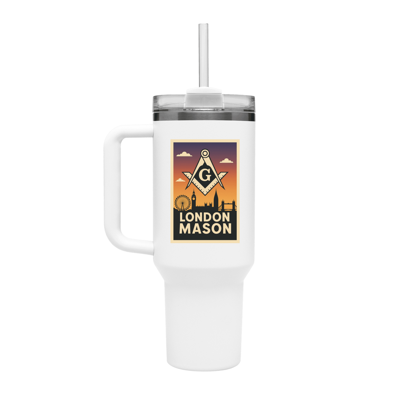 London Mason 40oz Stainless Steel Masonic Travel Tumbler - Masonic Mugs