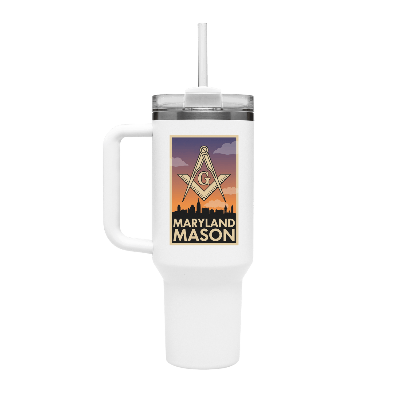 Maryland Mason 40oz Stainless Steel Masonic Travel Tumbler - Masonic Mugs