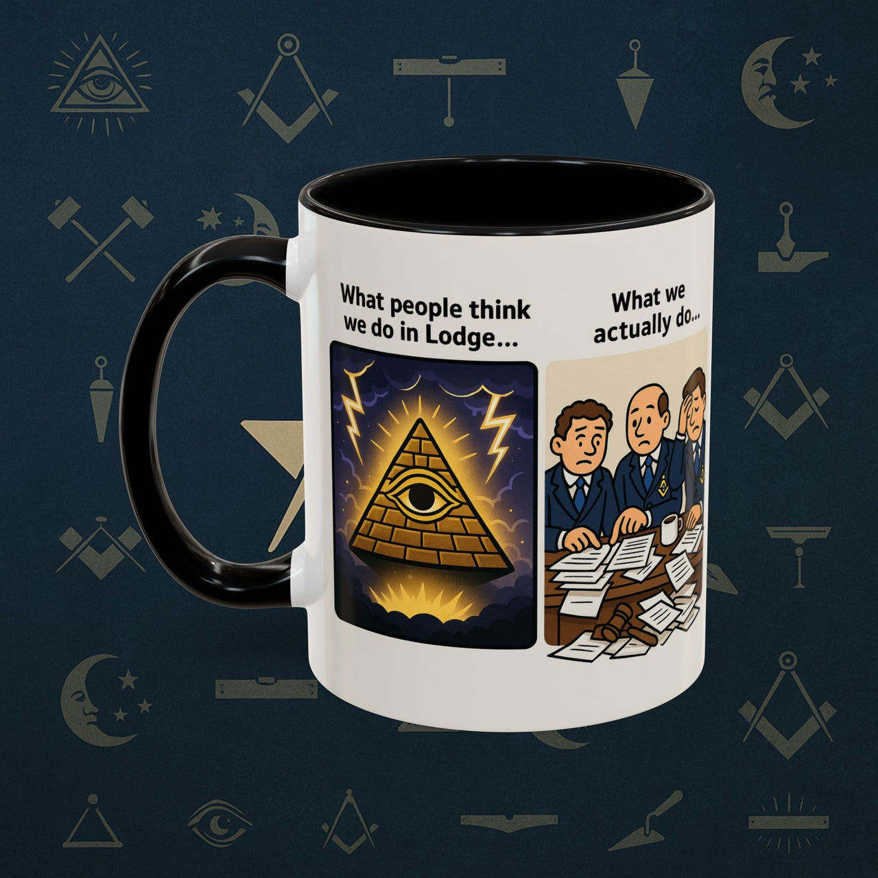 Masonic Mugs Ready to Go – What We Actually Do (Accent Coloured 11oz Mug) - Masonic Mugs