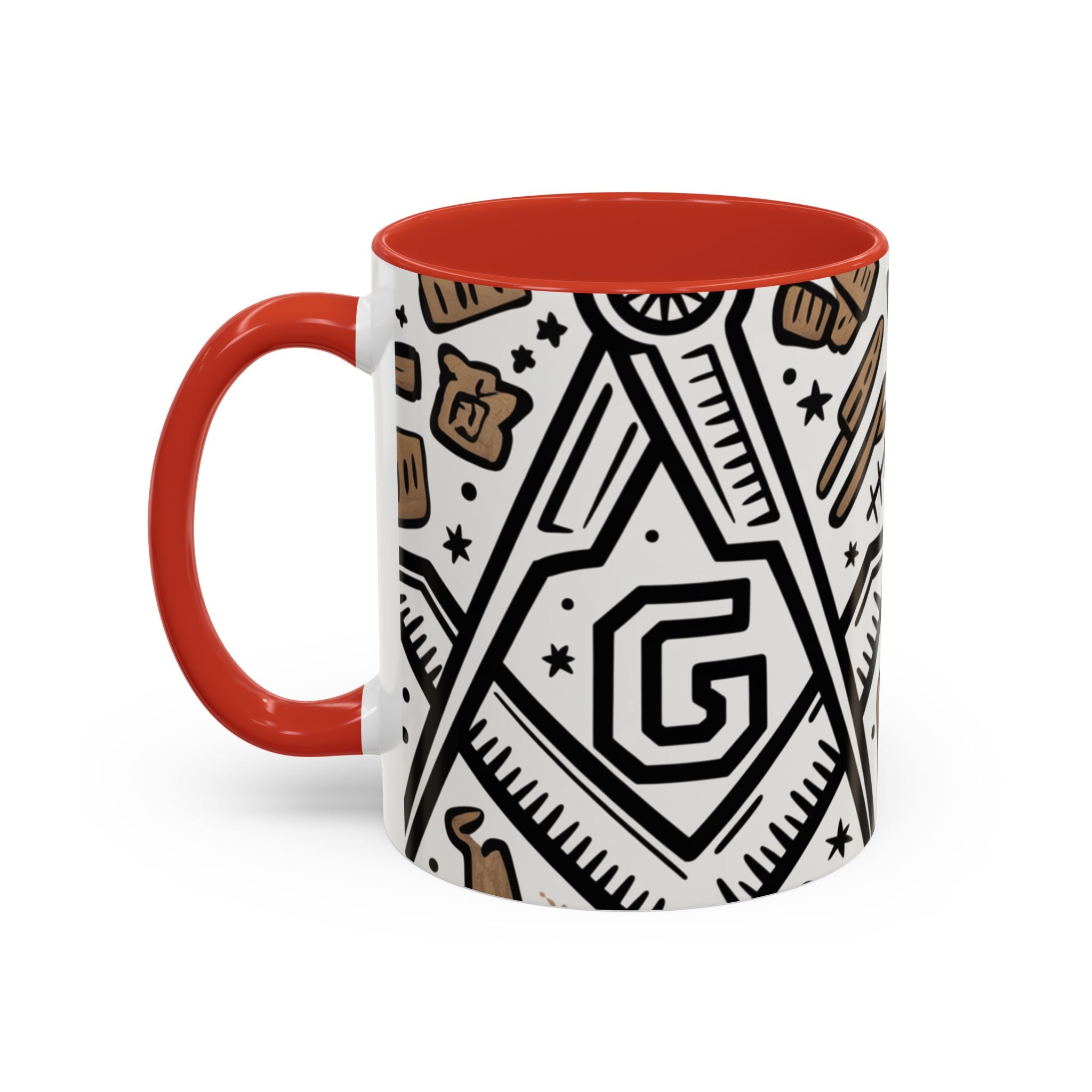 Masonic Premium Ready to Go Accent Coffee Mug | Unique Gift for Freemasons | Perfect for Coffee Lovers, Home Decor, Stylish Drinkware - Masonic Mugs