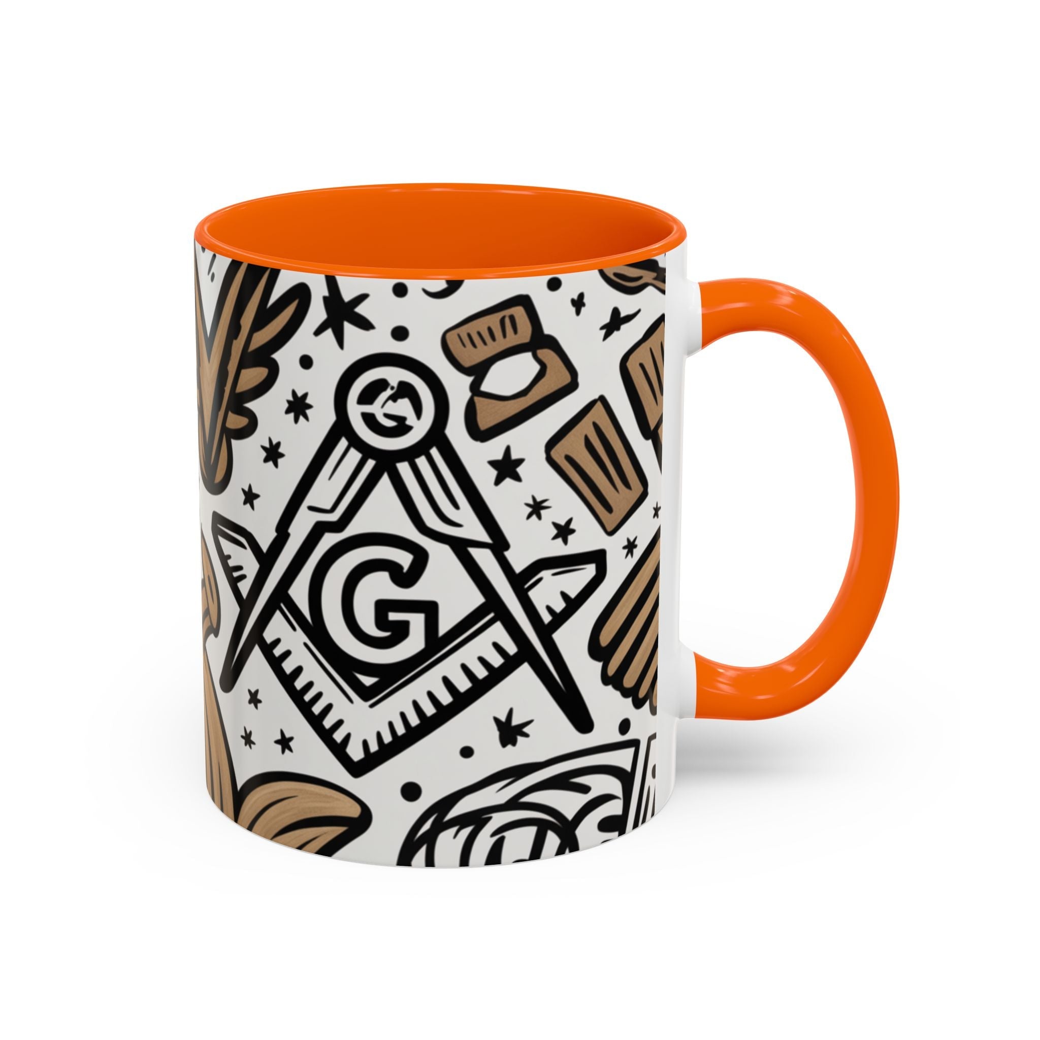 Masonic Premium Ready to Go Accent Coffee Mug | Unique Gift for Freemasons | Perfect for Coffee Lovers, Home Decor, Stylish Drinkware - Masonic Mugs