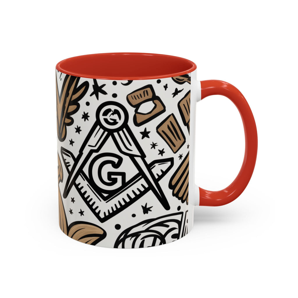 Masonic Premium Ready to Go Accent Coffee Mug | Unique Gift for Freemasons | Perfect for Coffee Lovers, Home Decor, Stylish Drinkware - Masonic Mugs