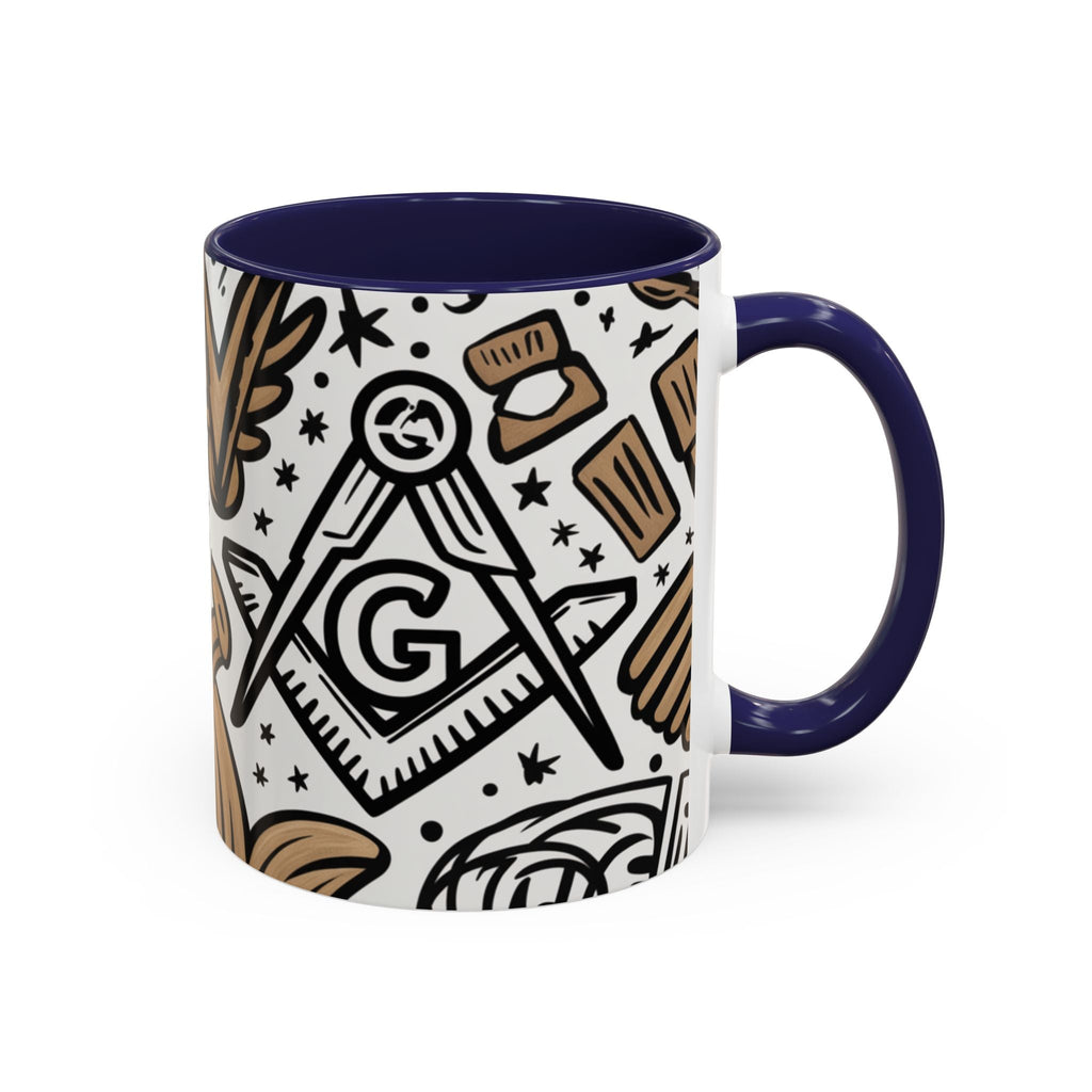 Masonic Premium Ready to Go Accent Coffee Mug | Unique Gift for Freemasons | Perfect for Coffee Lovers, Home Decor, Stylish Drinkware - Masonic Mugs