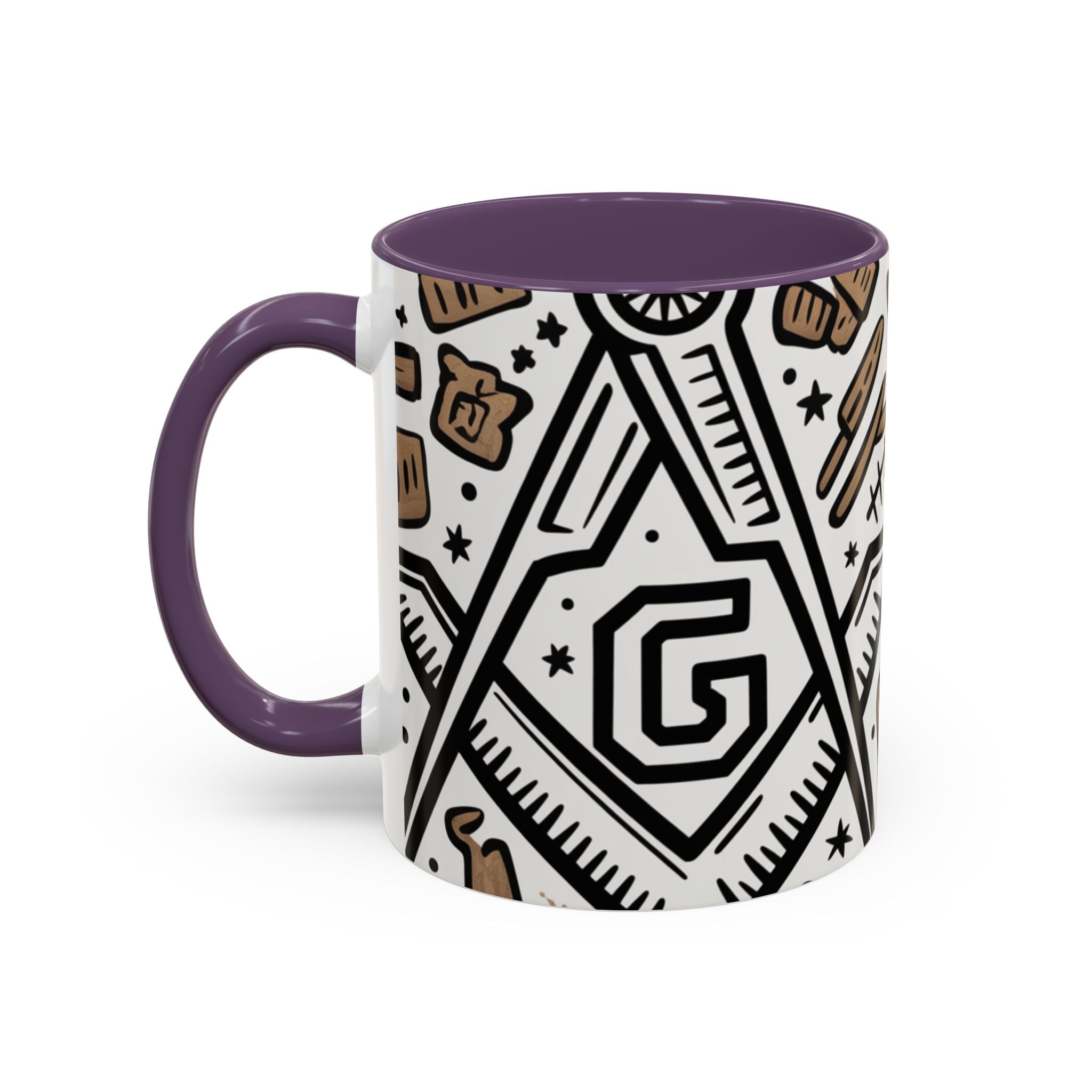 Masonic Premium Ready to Go Accent Coffee Mug | Unique Gift for Freemasons | Perfect for Coffee Lovers, Home Decor, Stylish Drinkware - Masonic Mugs