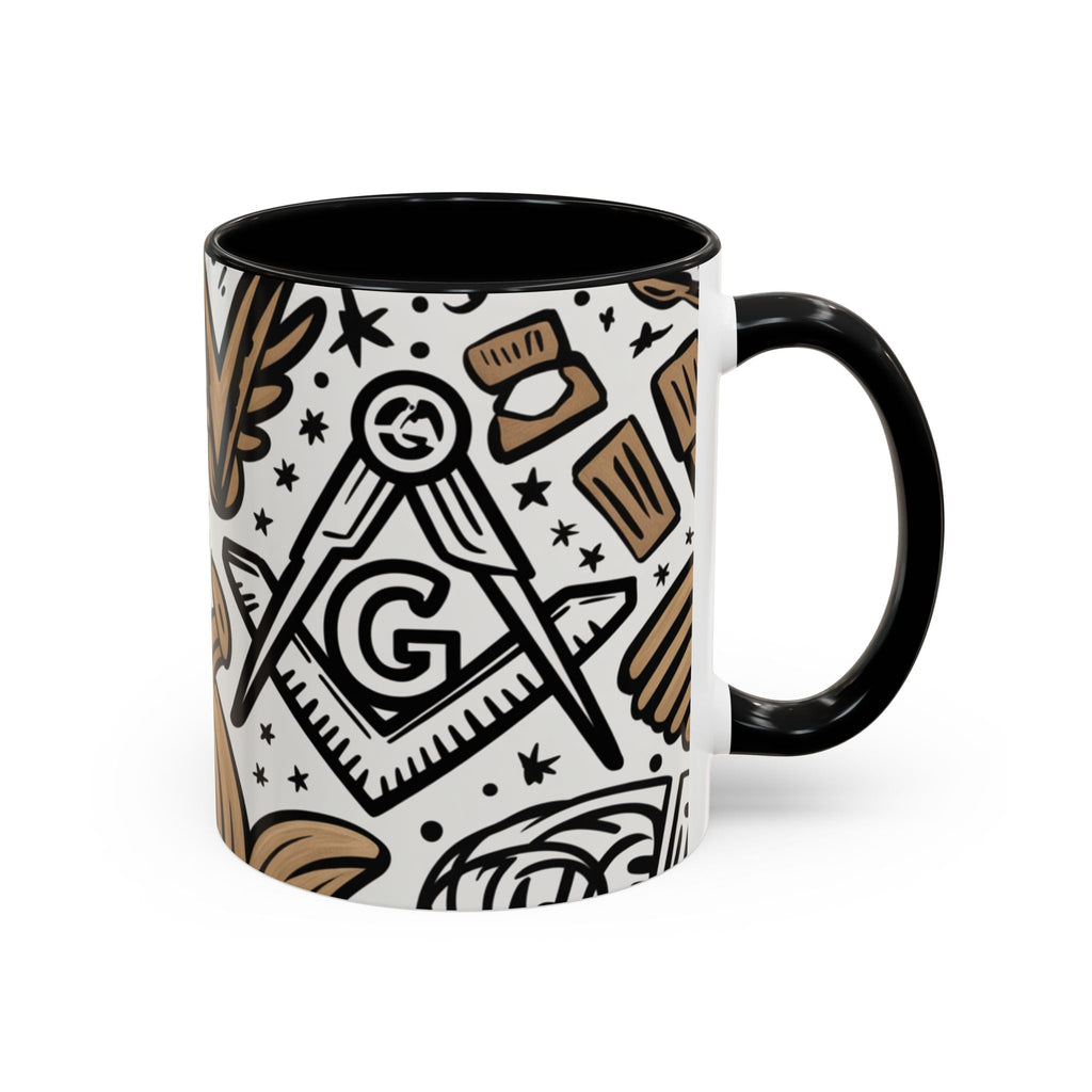Masonic Premium Ready to Go Accent Coffee Mug | Unique Gift for Freemasons | Perfect for Coffee Lovers, Home Decor, Stylish Drinkware - Masonic Mugs