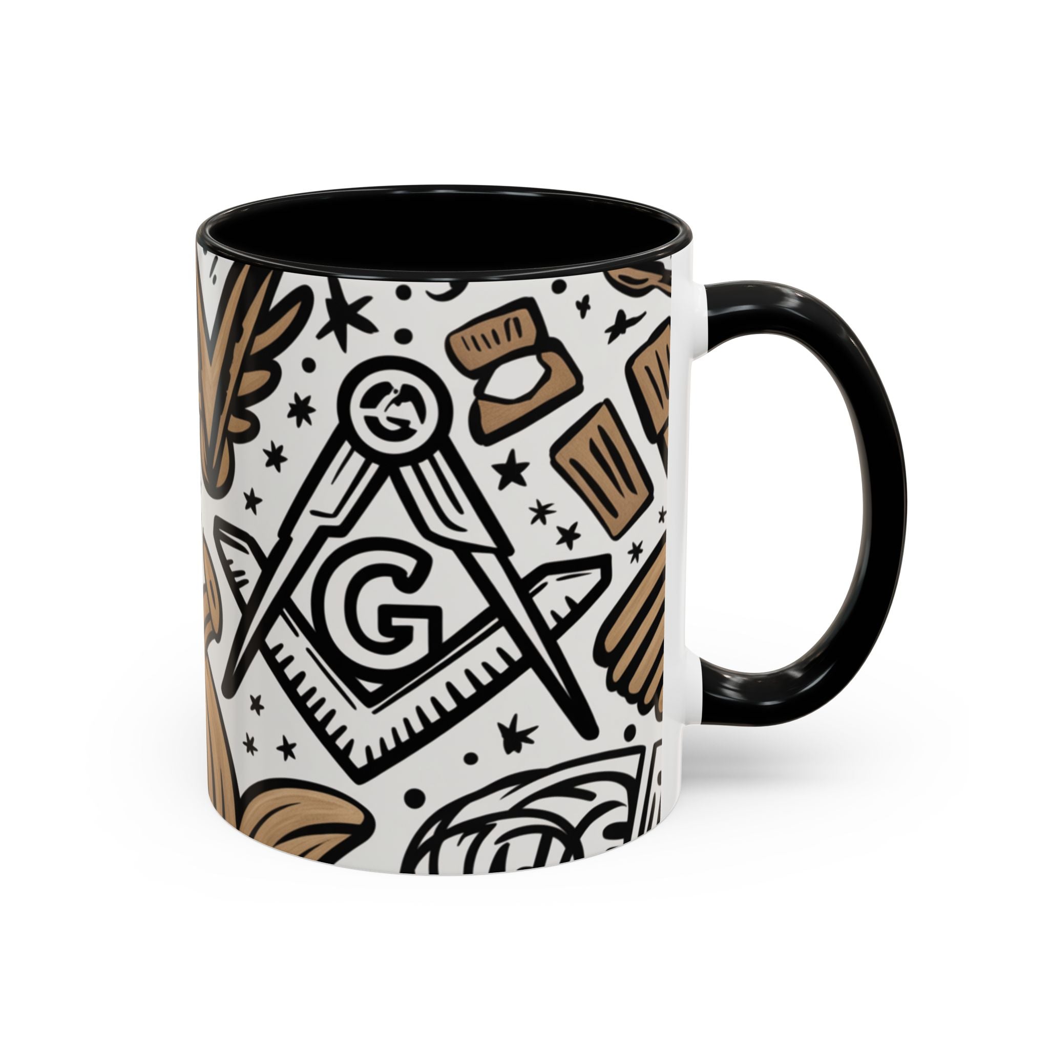 Masonic Premium Ready to Go Accent Coffee Mug | Unique Gift for Freemasons | Perfect for Coffee Lovers, Home Decor, Stylish Drinkware - Masonic Mugs