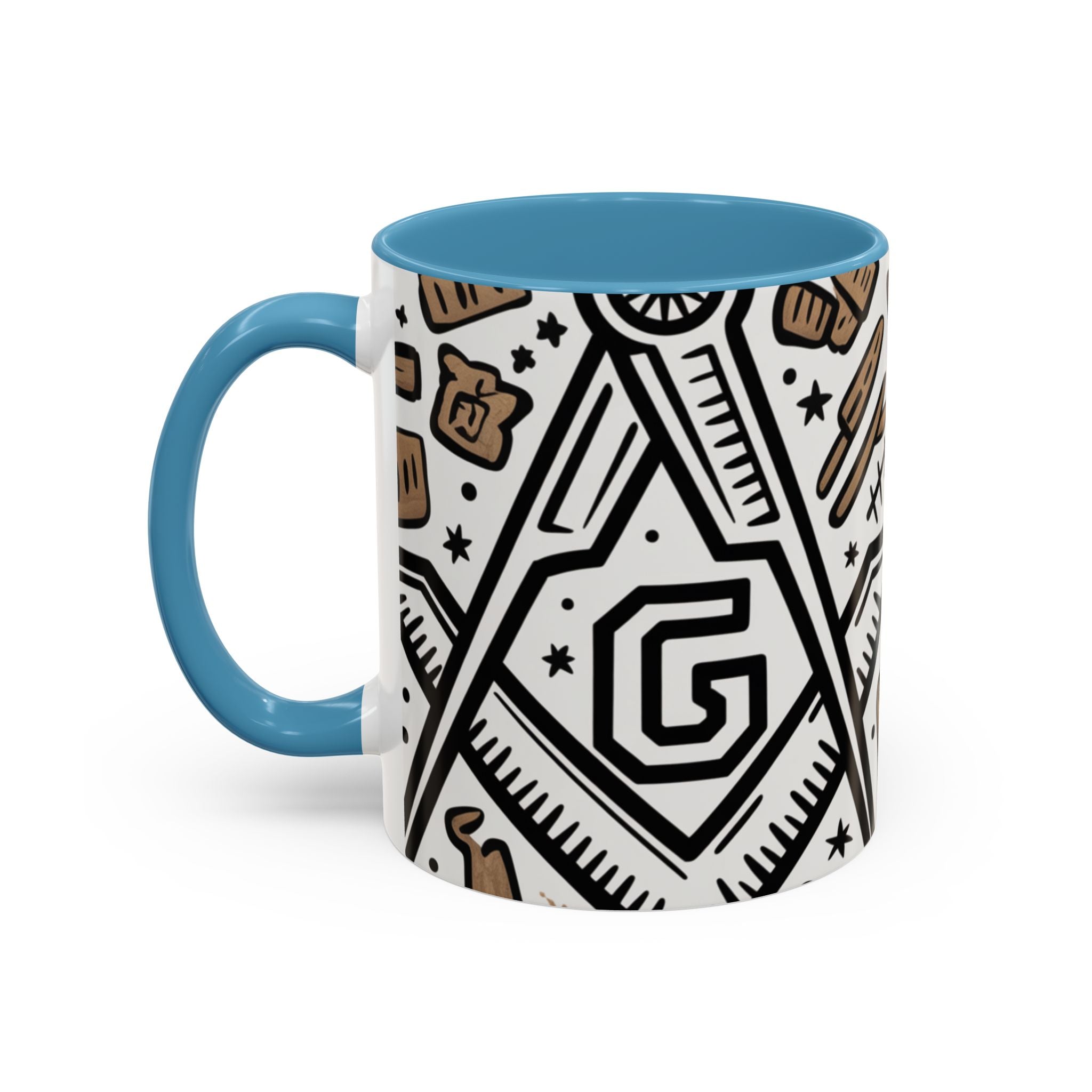 Masonic Premium Ready to Go Accent Coffee Mug | Unique Gift for Freemasons | Perfect for Coffee Lovers, Home Decor, Stylish Drinkware - Masonic Mugs
