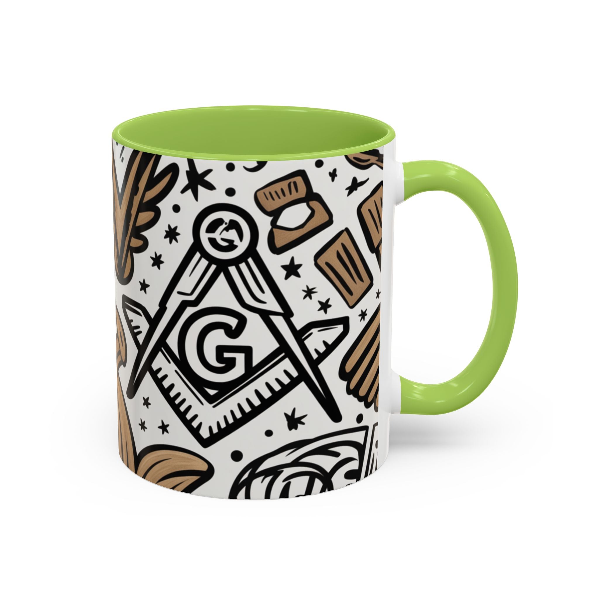 Masonic Premium Ready to Go Accent Coffee Mug | Unique Gift for Freemasons | Perfect for Coffee Lovers, Home Decor, Stylish Drinkware - Masonic Mugs
