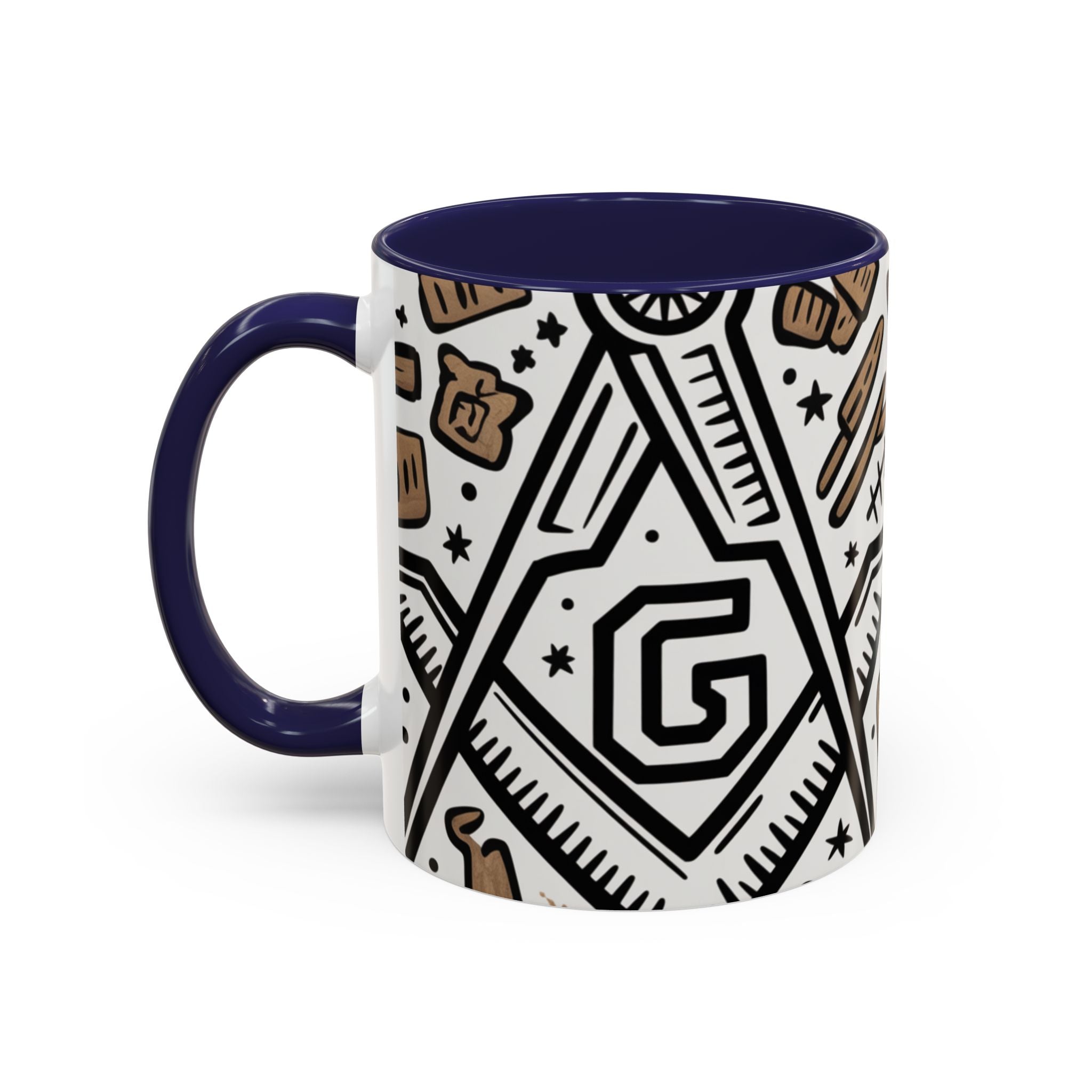 Masonic Premium Ready to Go Accent Coffee Mug | Unique Gift for Freemasons | Perfect for Coffee Lovers, Home Decor, Stylish Drinkware - Masonic Mugs