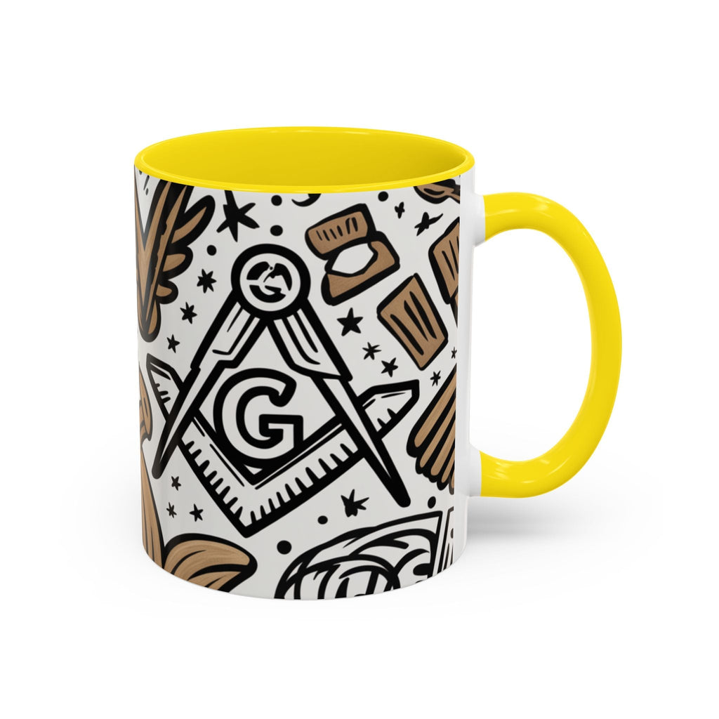 Masonic Premium Ready to Go Accent Coffee Mug | Unique Gift for Freemasons | Perfect for Coffee Lovers, Home Decor, Stylish Drinkware - Masonic Mugs