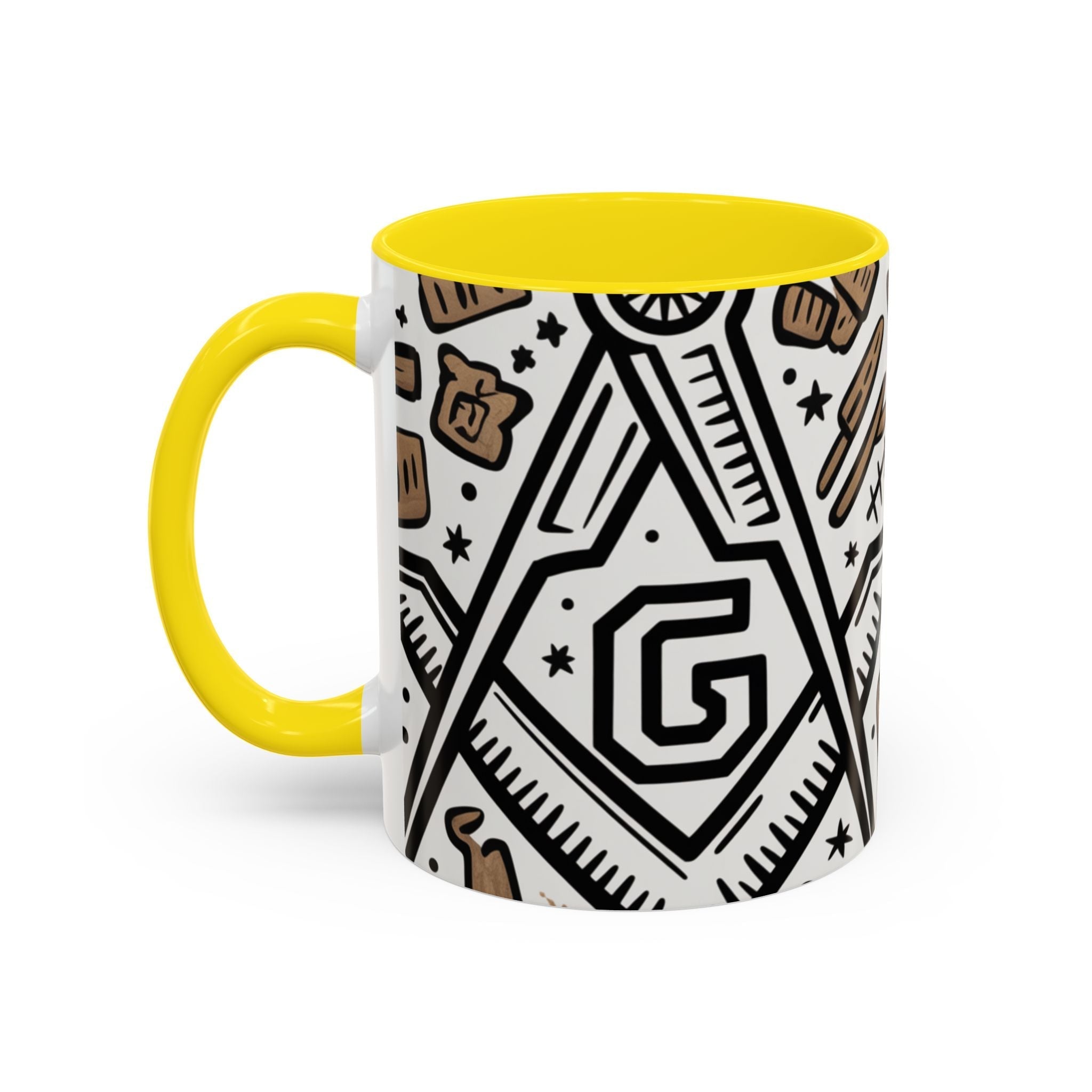 Masonic Premium Ready to Go Accent Coffee Mug | Unique Gift for Freemasons | Perfect for Coffee Lovers, Home Decor, Stylish Drinkware - Masonic Mugs