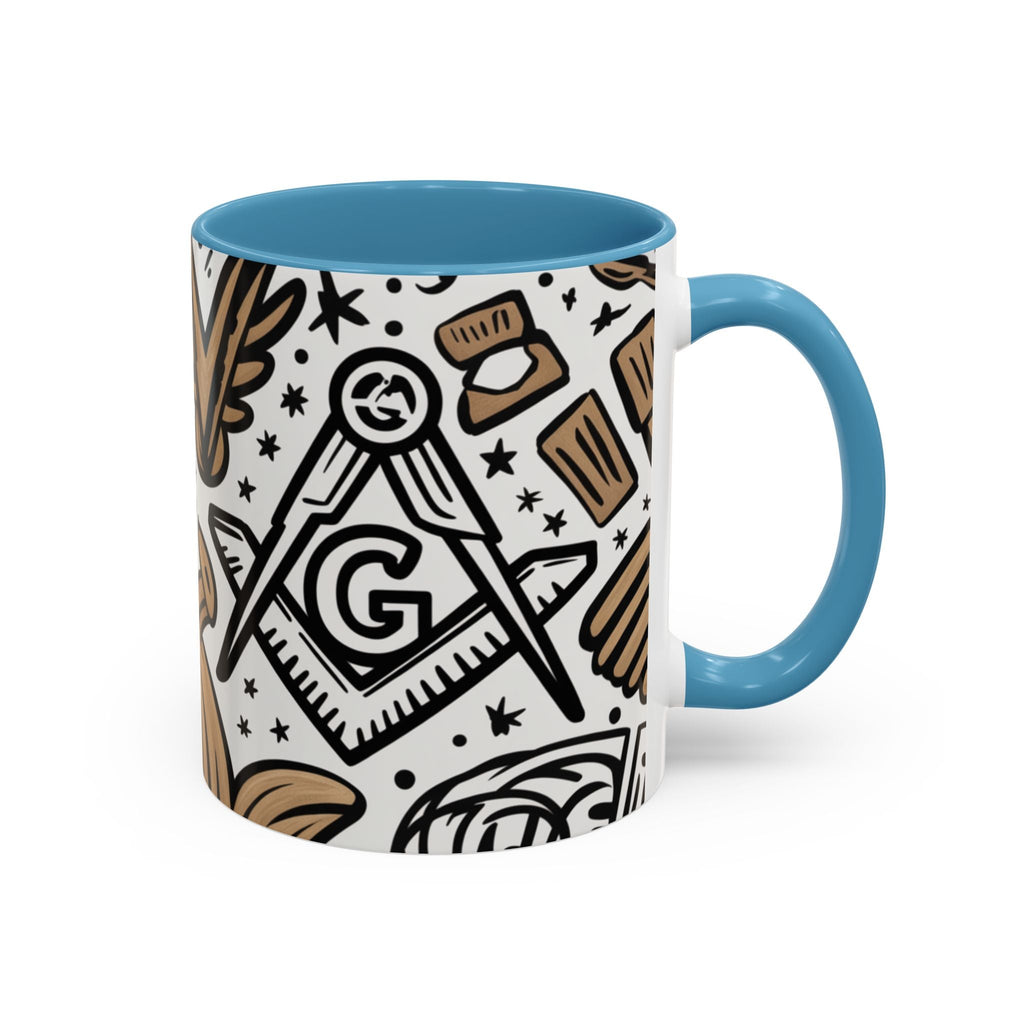 Masonic Premium Ready to Go Accent Coffee Mug | Unique Gift for Freemasons | Perfect for Coffee Lovers, Home Decor, Stylish Drinkware - Masonic Mugs