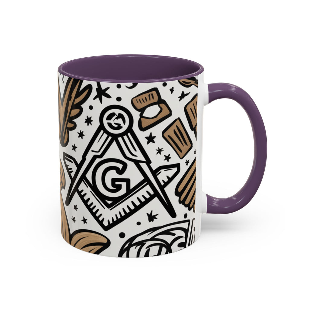 Masonic Premium Ready to Go Accent Coffee Mug | Unique Gift for Freemasons | Perfect for Coffee Lovers, Home Decor, Stylish Drinkware - Masonic Mugs