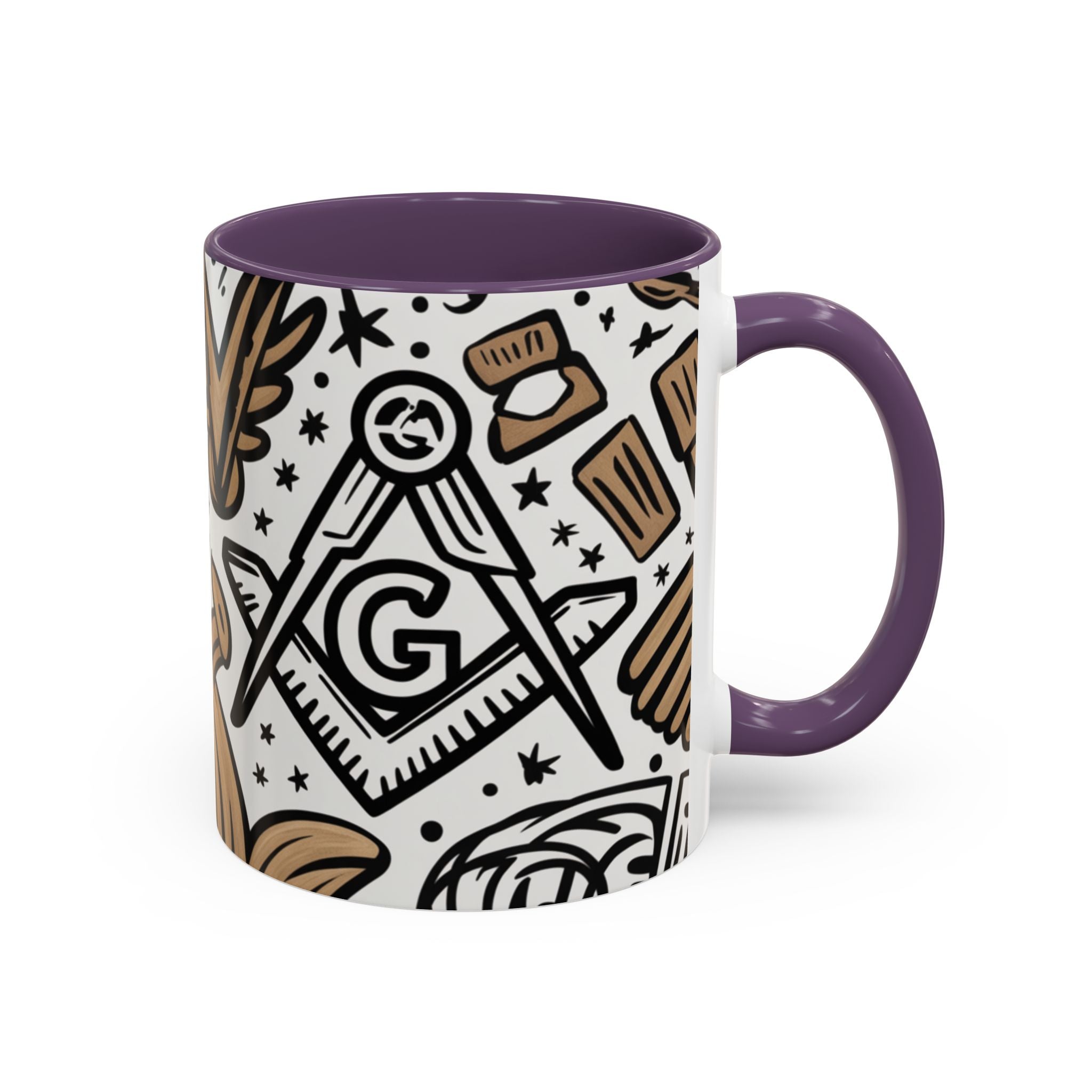 Masonic Premium Ready to Go Accent Coffee Mug | Unique Gift for Freemasons | Perfect for Coffee Lovers, Home Decor, Stylish Drinkware - Masonic Mugs