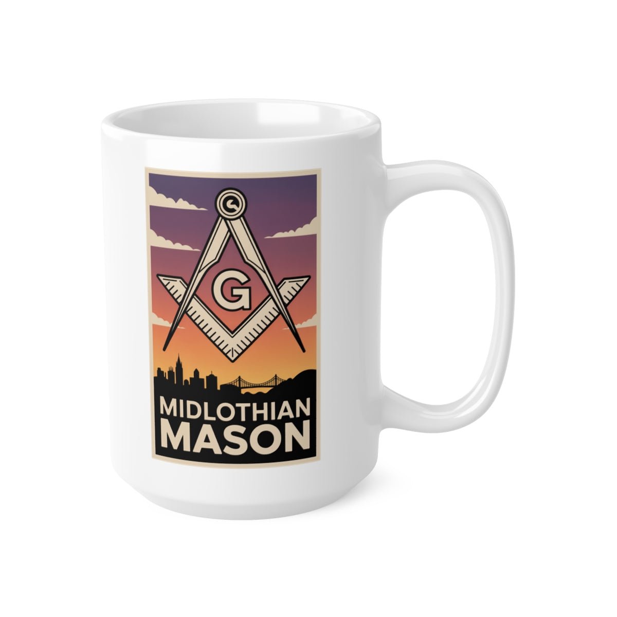 Midlothian Mason Custom Masonic Coffee Mug - Freemason Gift - Masonic Mugs