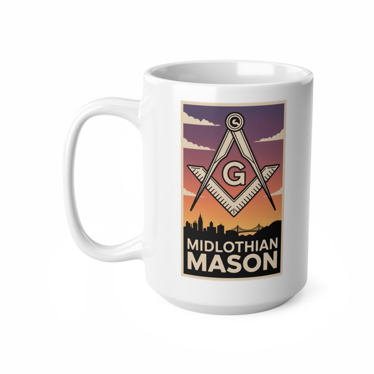 Midlothian Mason Custom Masonic Coffee Mug - Freemason Gift - Masonic Mugs