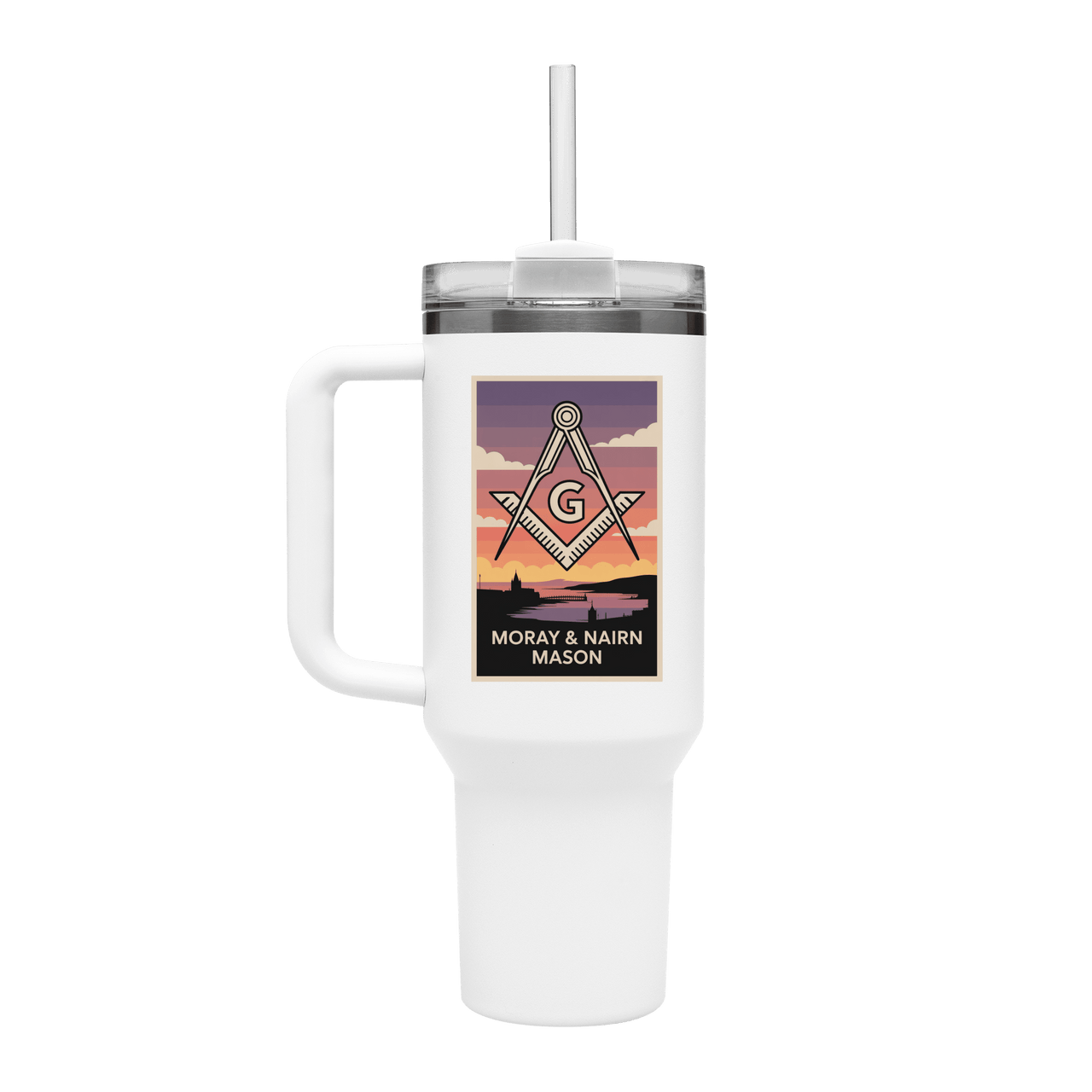 Moray & Nairn Mason 40oz Stainless Steel Masonic Travel Tumbler - Masonic Mugs