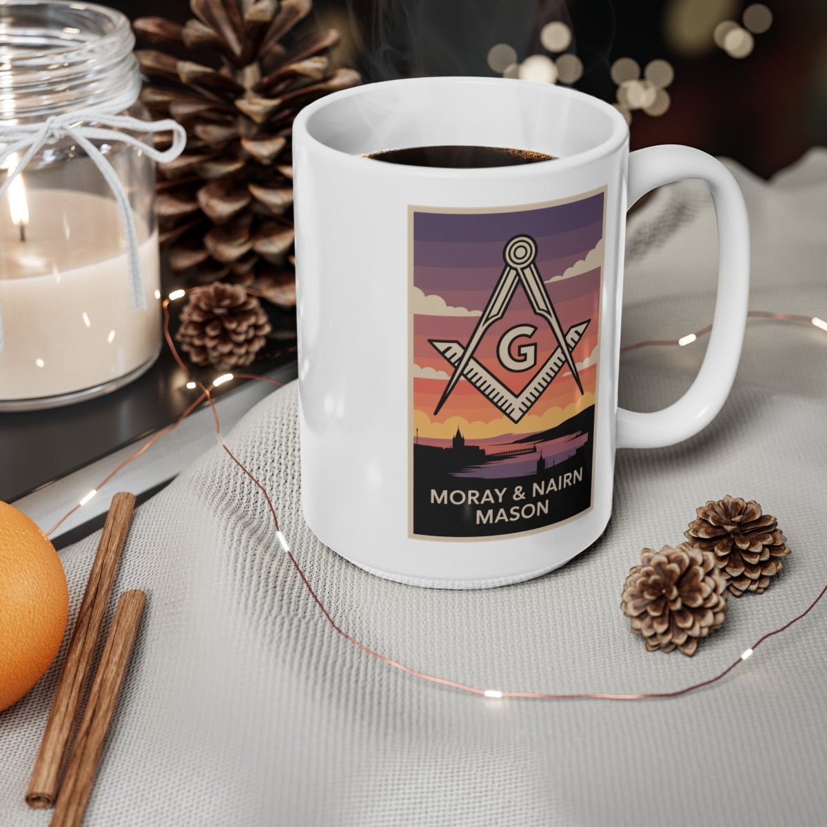 Moray & Nairn Mason Custom Masonic Coffee Mug - Freemason Gift - Masonic Mugs