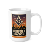 Norfolk mason Custom Masonic Coffee Mug - Freemason Gift - Masonic Mugs