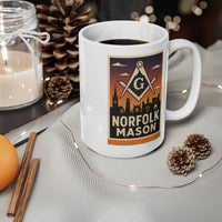 Norfolk mason Custom Masonic Coffee Mug - Freemason Gift - Masonic Mugs