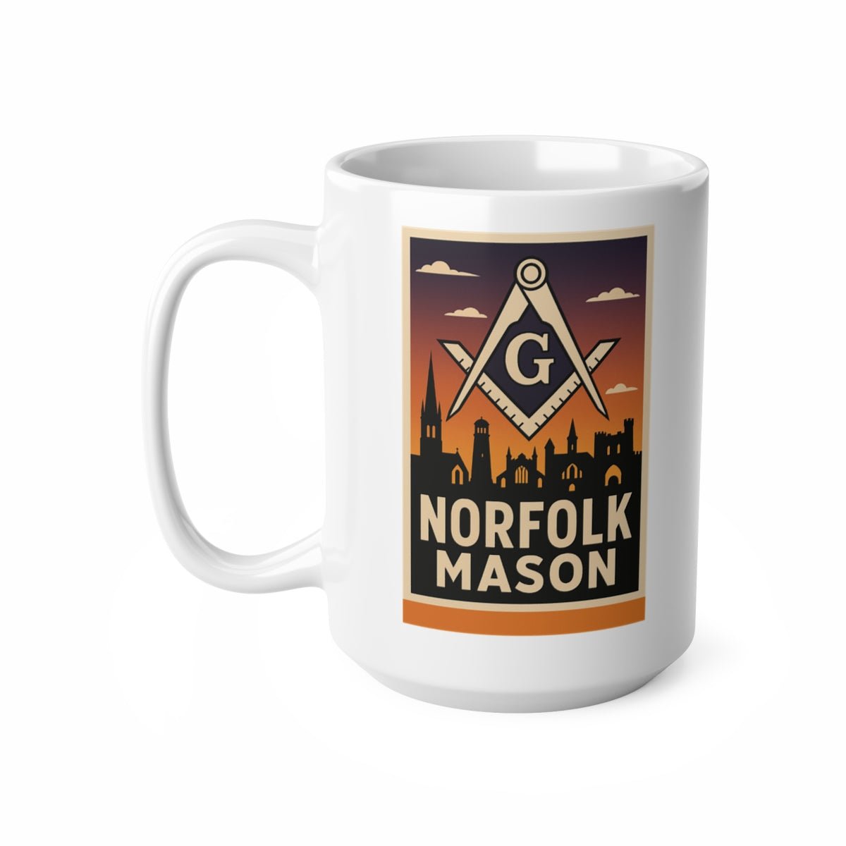 Norfolk mason Custom Masonic Coffee Mug - Freemason Gift - Masonic Mugs