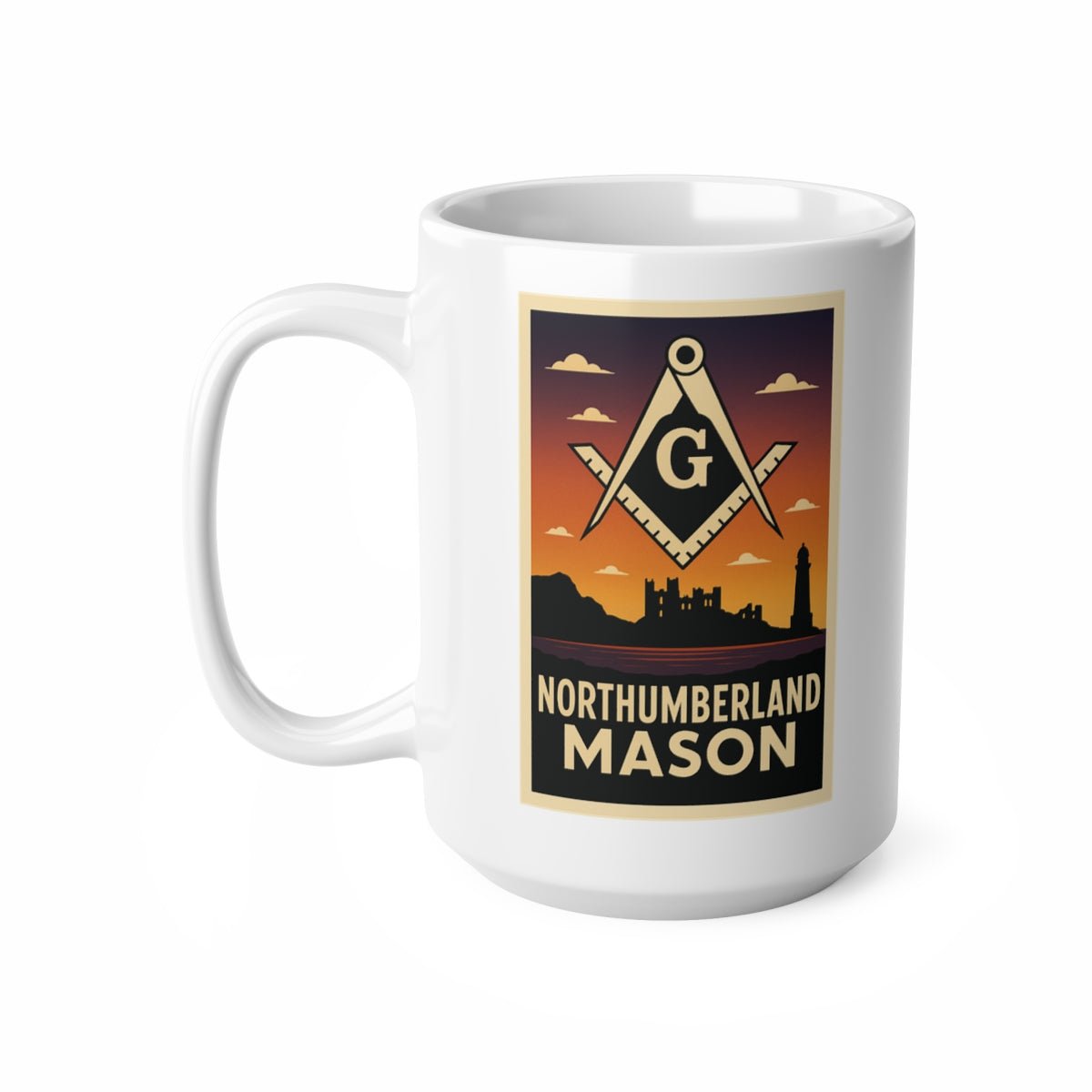 Northumberland Mason Custom Masonic Coffee Mug - Freemason Gift - Masonic Mugs