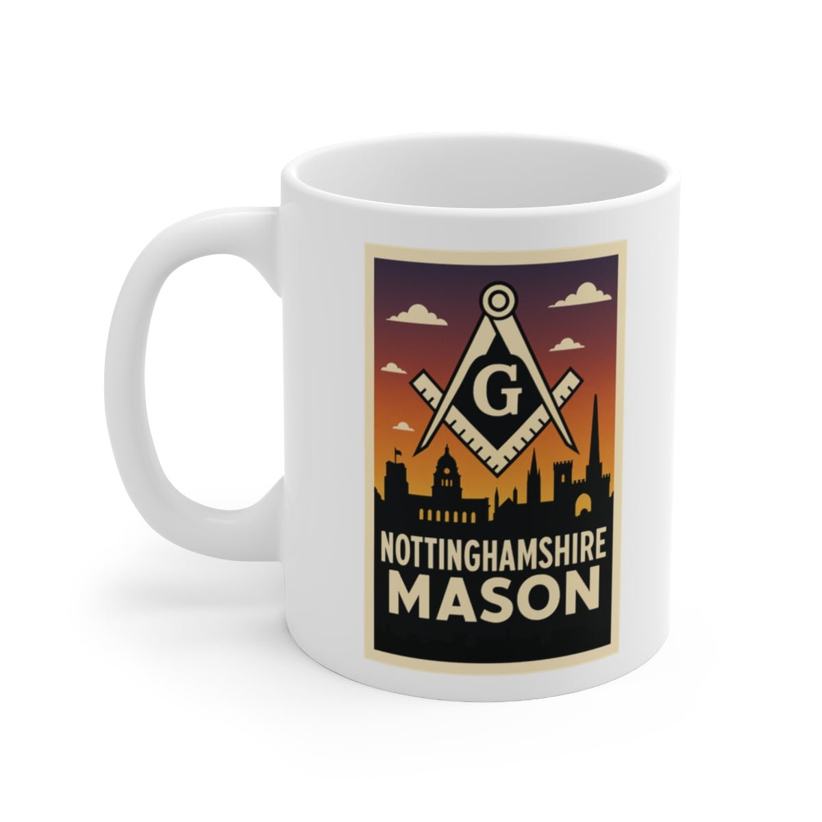 Nottinghamshire Mason Custom Masonic Coffee Mug - Freemason Gift - Masonic Mugs